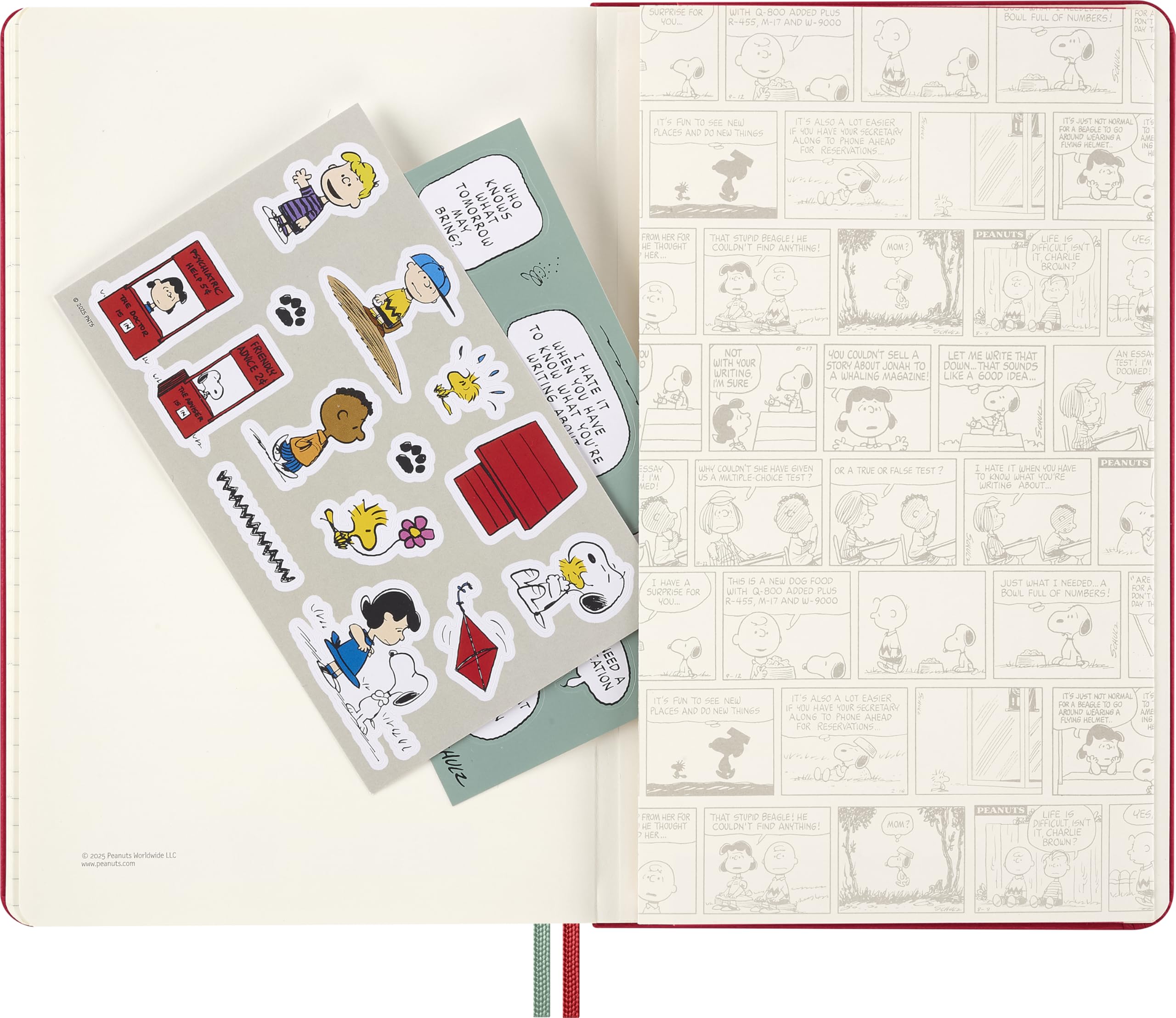Moleskine Peanuts Sammlerbox limitierte Ausgabe, Notizbuch Hund L/A5, liniert, fester Einband, Cahier L/A5, liniert, weicher Einband, Mäppchen, Sticky Notes