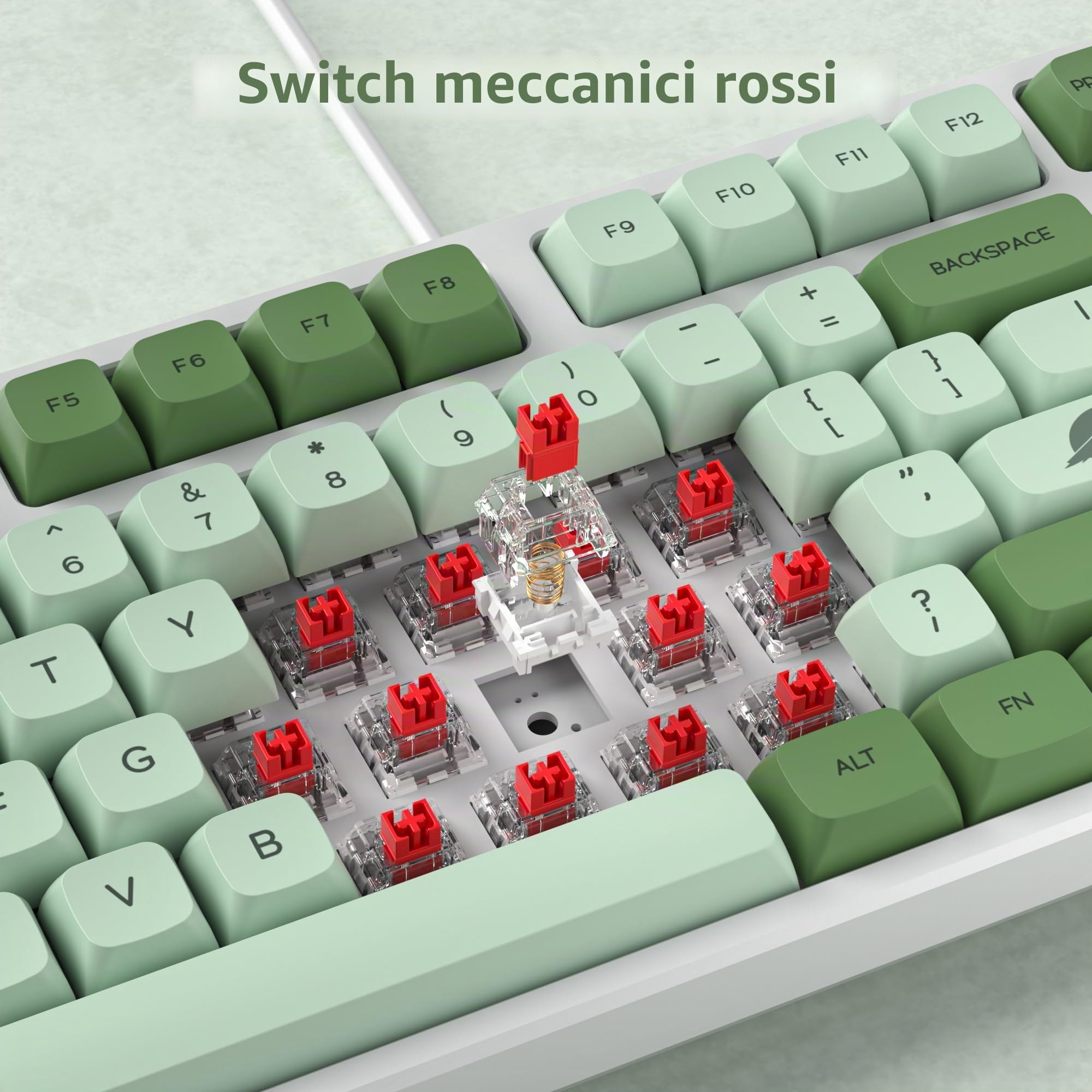 Tastiera Gaming 75% Tenkeyless- Tastiera Meccanica Compatta 80% TKL RGB Senza Tastierino Numerico - Illuminazione RGB - Layout Qwerty Americano
