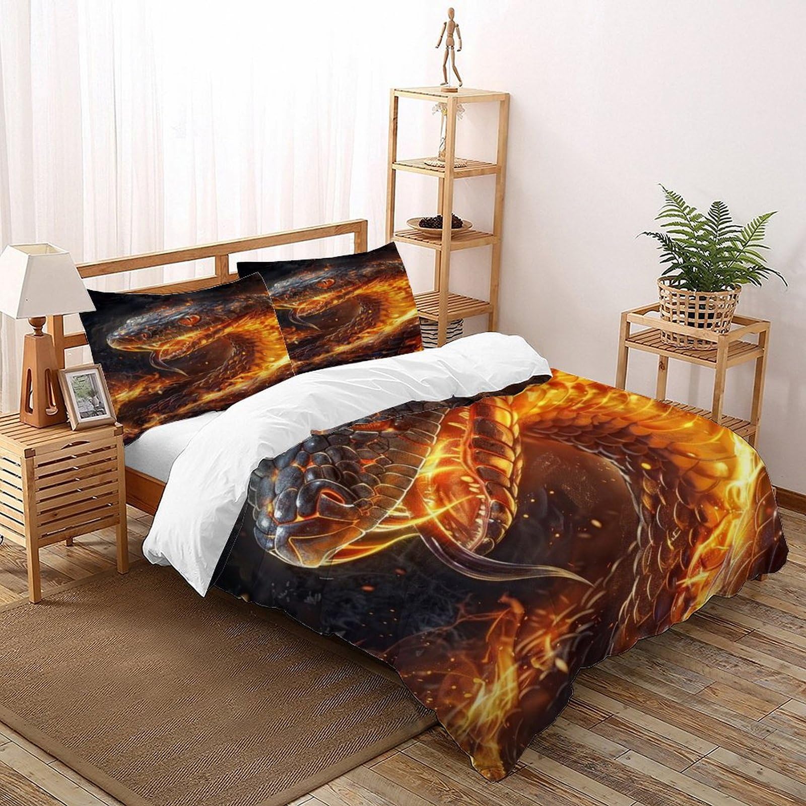 Parure de lit serpent housse de couette double 200x200cm pour revitaliser une chambre terne