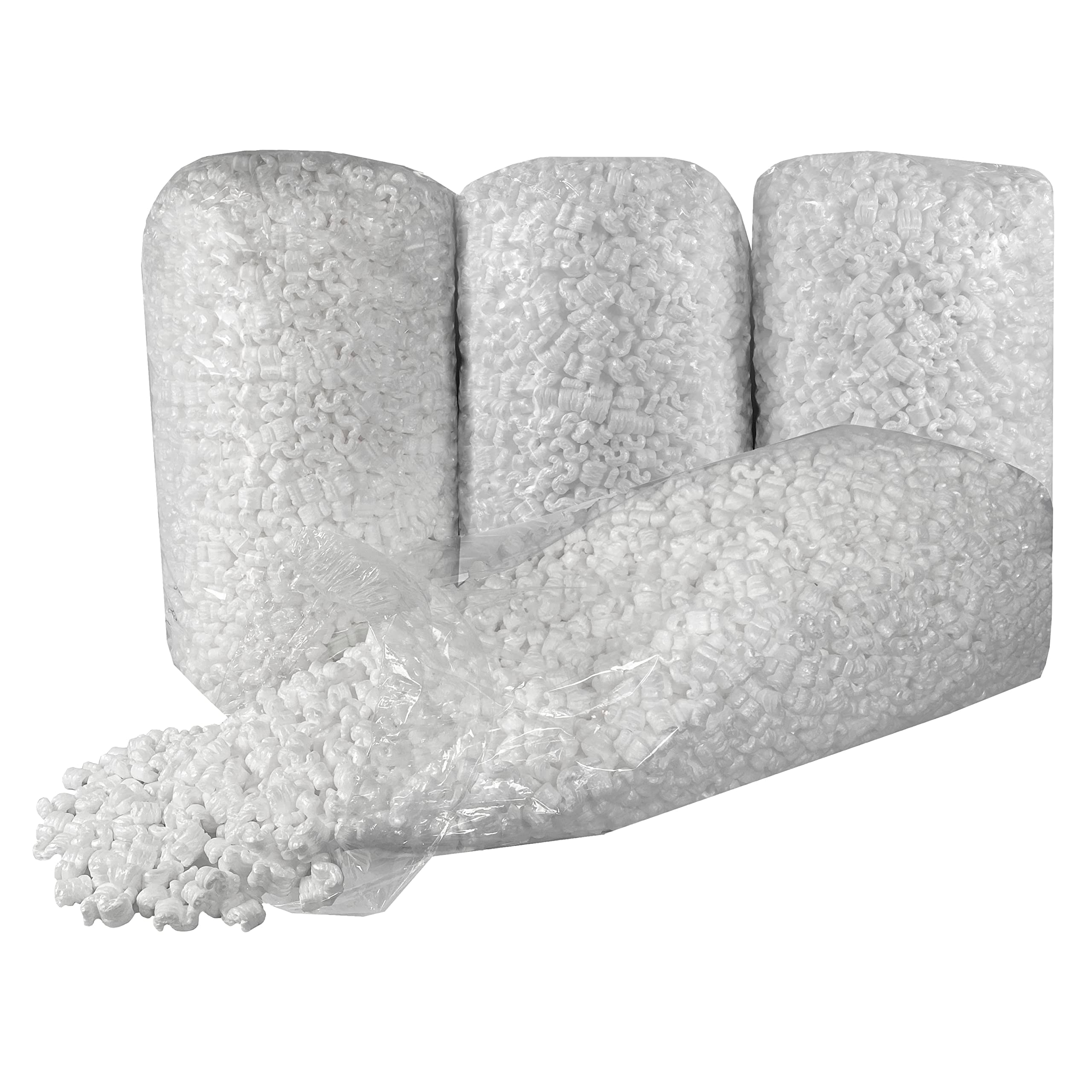 UBMOVE White Packing Peanuts, 14 Cu Ft, Loose Fill Peanuts, Cushion for Shipping, Bulk Shipping Peanuts, Polystyrene Material, S Shaped