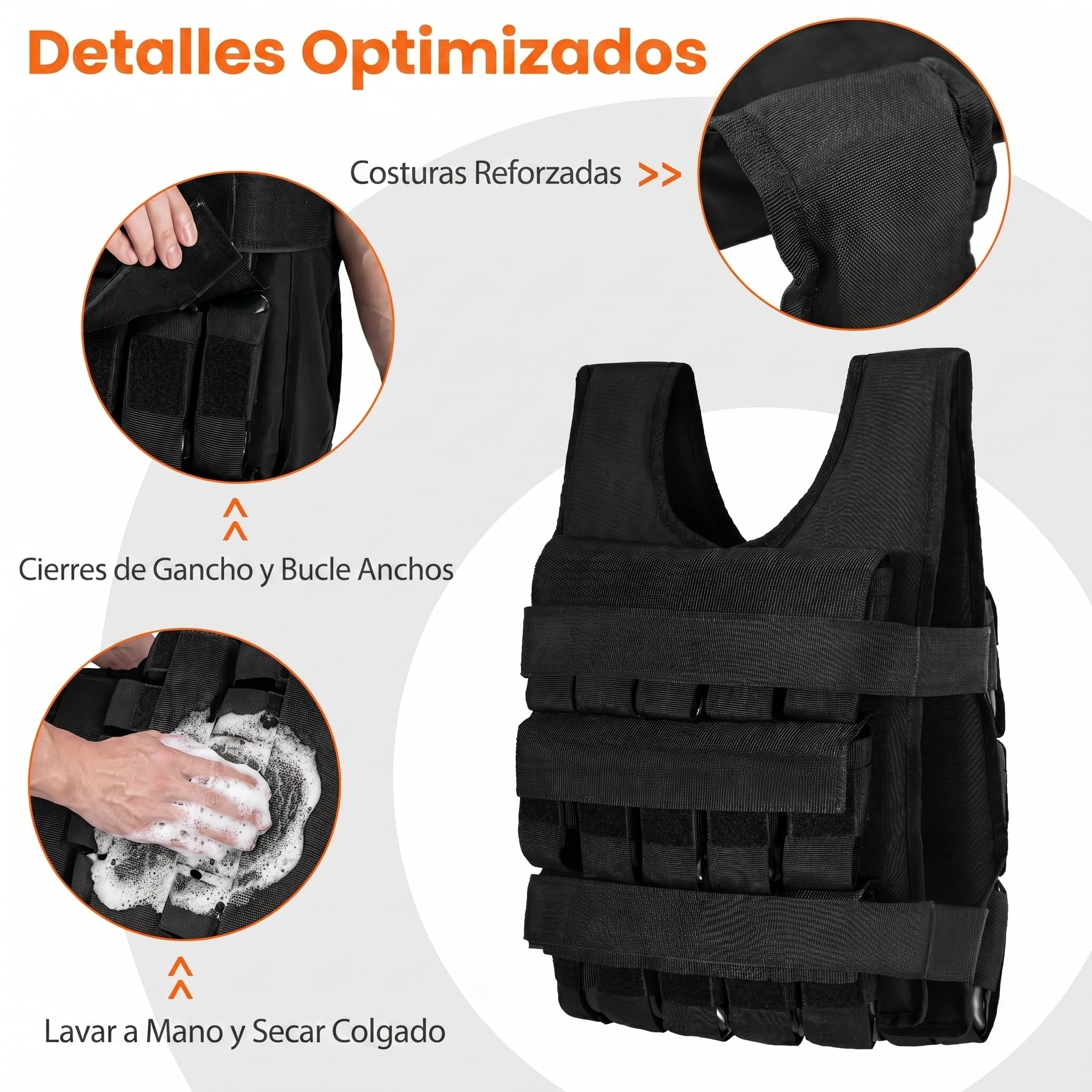 COSTWAY Chaleco Lastrado 30kg/20kg, Chaleco de Peso con 30/20 Sacos de Arena de Hierro Extraíbles y Correas de Ajuste Integradas, Chaqueta de Entrenamiento de Fuerza para Hombre y Mujer