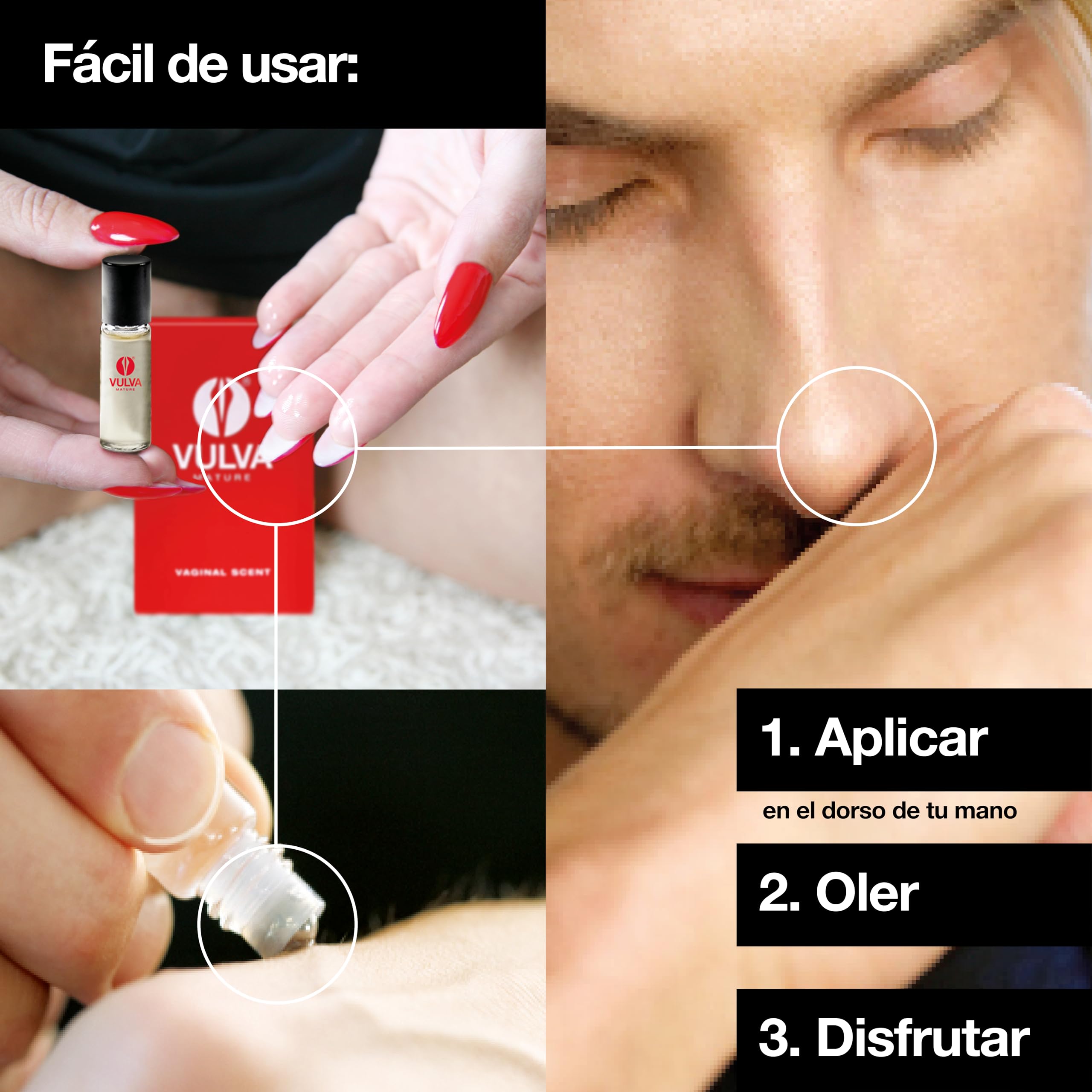 VULVA - Versión completa madura - Auténtica fragancia erótica de la vagina de una dama madura para disfrutar del olfato - Afrodisíaco para hombres y mujeres - Mezcla de feromonas de fragancia erótica