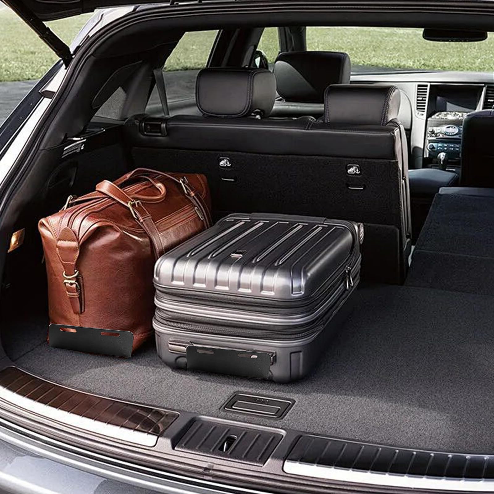 Foonary 4 organizer per bagagliaio con fissaggio in , per SUV, station wagon, separatore per sedile posteriore, pratico organizer per auto per tenere in ordine e fissare l'interno del veicolo