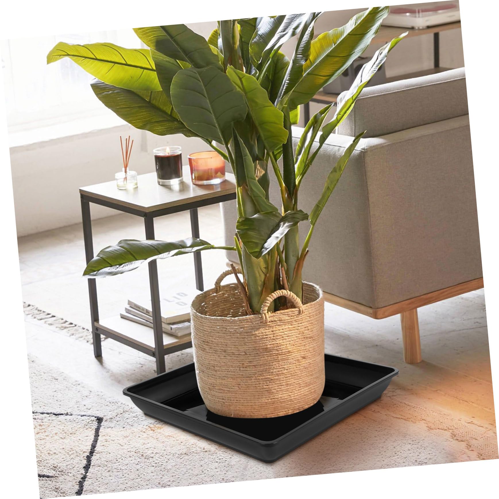 BESPORTBLE Square Plant Saucer: 2Pcs Plastic Plant Pot Tray Large Planters, Flower Tree Pot Saucers - Image 3