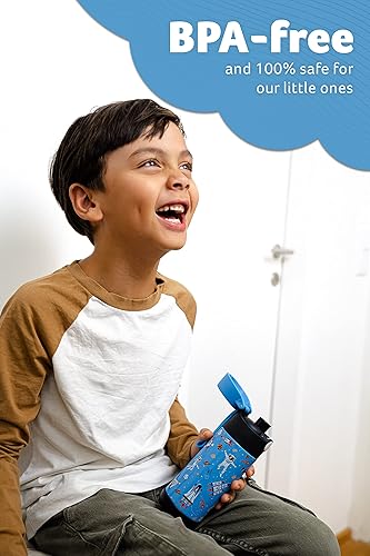 Miniatura 5 de Jarlson Mali - Botella de agua para niños, botella de agua térmica de acero inoxidable, sin BPA, a prueba de fugas, botella para niños con tapa para