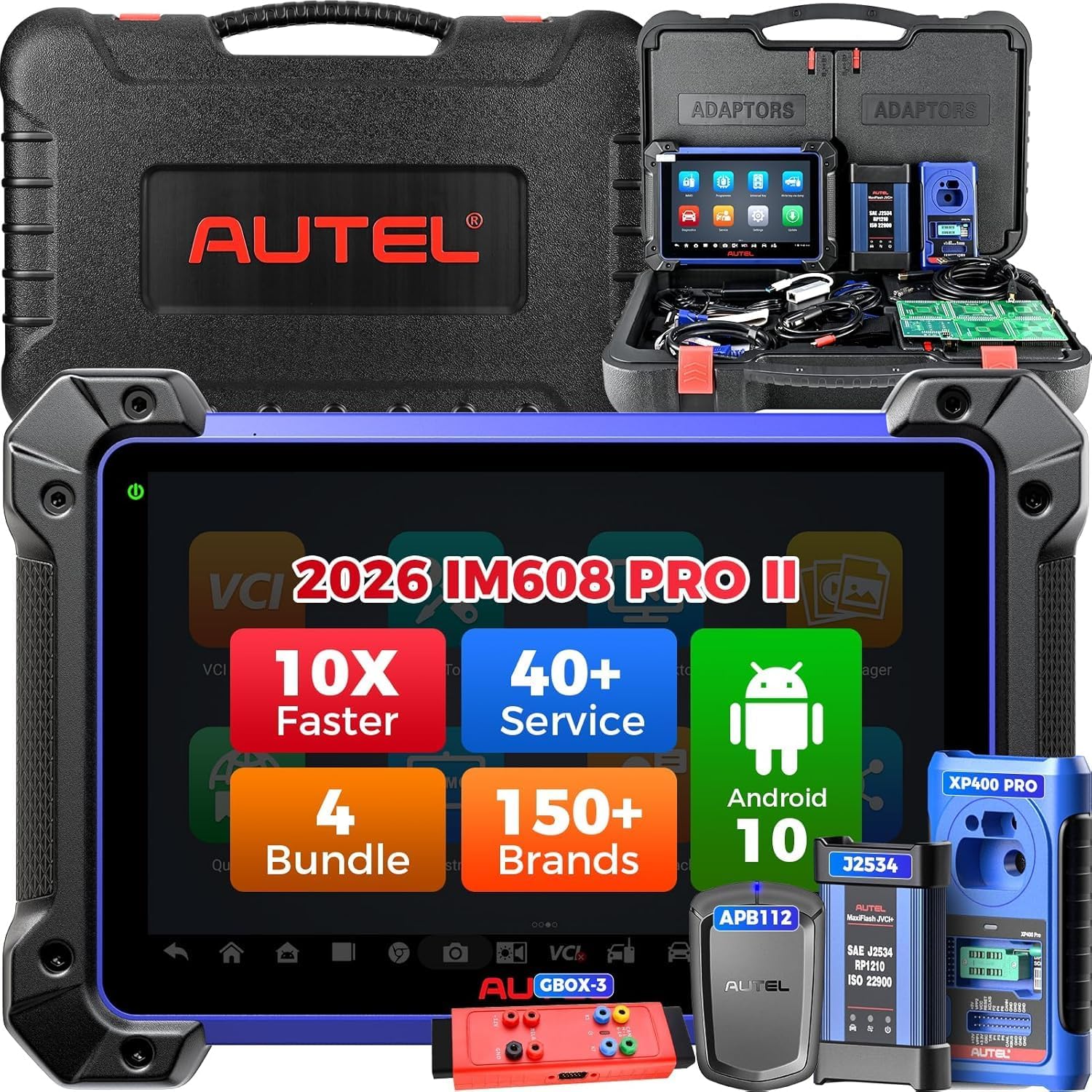 Autel Scanner Diagnostic Scan Tool, 2026 OBD2 Car Scanner with 4 Useful Accessories Worth 2000Bucks, 40 Services, OE Full System, Full Bidirectional Tool, 3K+ Active Test, DOIP CANFD, OS10, 4G&128G