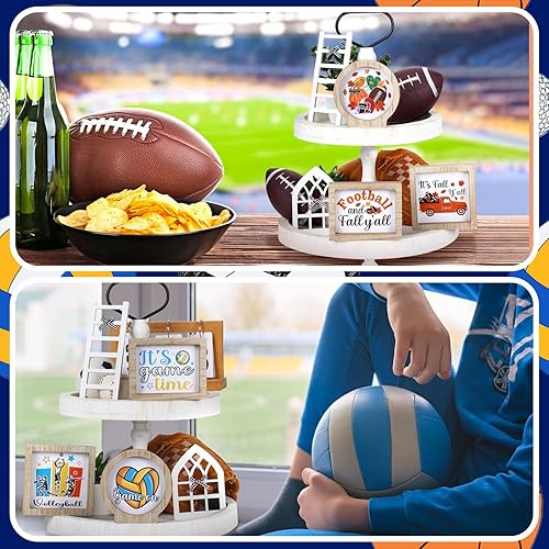 Miniatura 7 de Bencailor Juego de 48 Piezas de Decoración Intercambiable para Bandejas Escalonadas de Temporada Estilo Granja Vacaciones Otoño Halloween