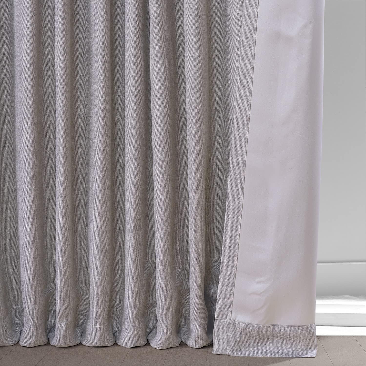 Clay Textured Faux Linen 96" Blackout Window Curtain