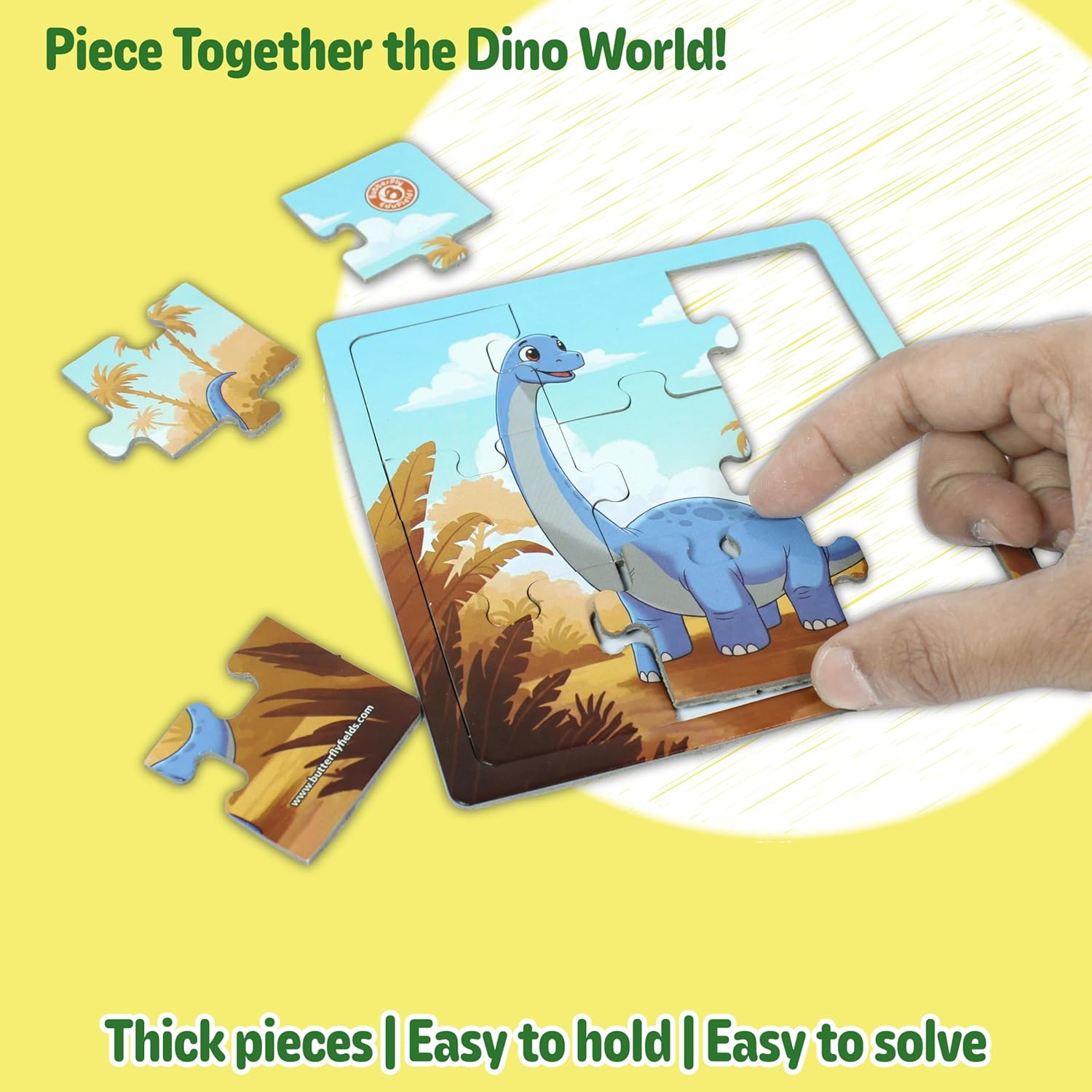 Butterfly Edufields 4in1 Dinosaur Puzzles for Kids Ages 3-5 4-6 | Dinosaur Toys for Kids 3-5 | Jigsaw Puzzles for Toddlers | Preschool Learning & Educational Toys | Christmas Birthday Gifts