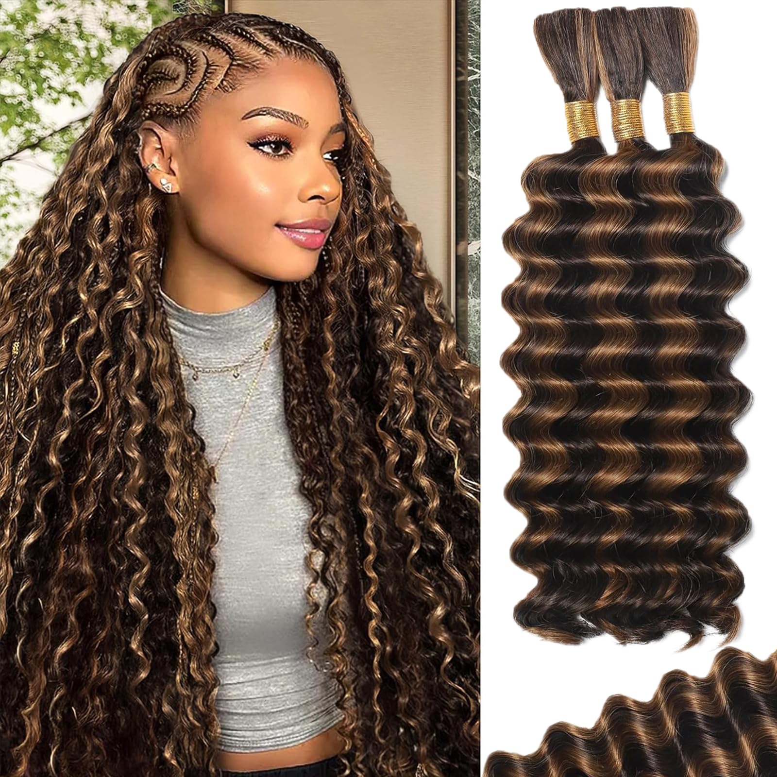 Boho Braids Hair Extensions - 20 Inch Curly Wave -12