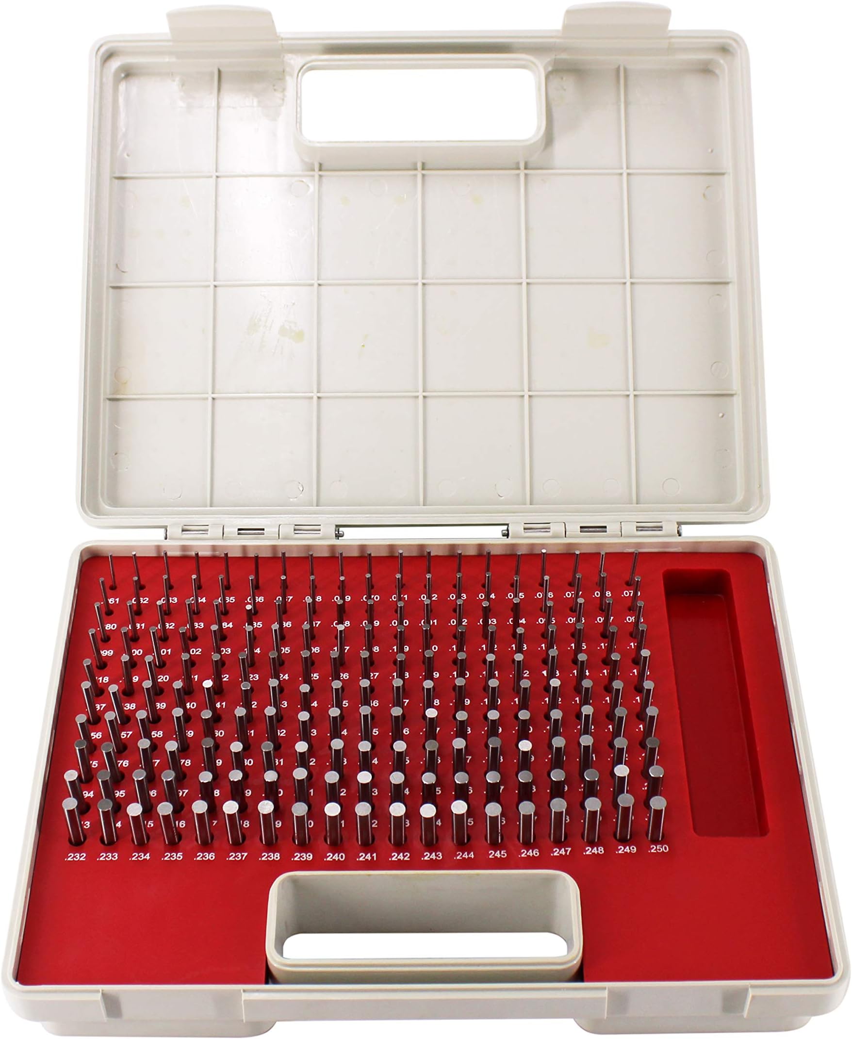 TEXALAN(R) Steel Pin Gage Set Minus Heat Treated with Storage Case M1 190pcs 0.061"-0.250"