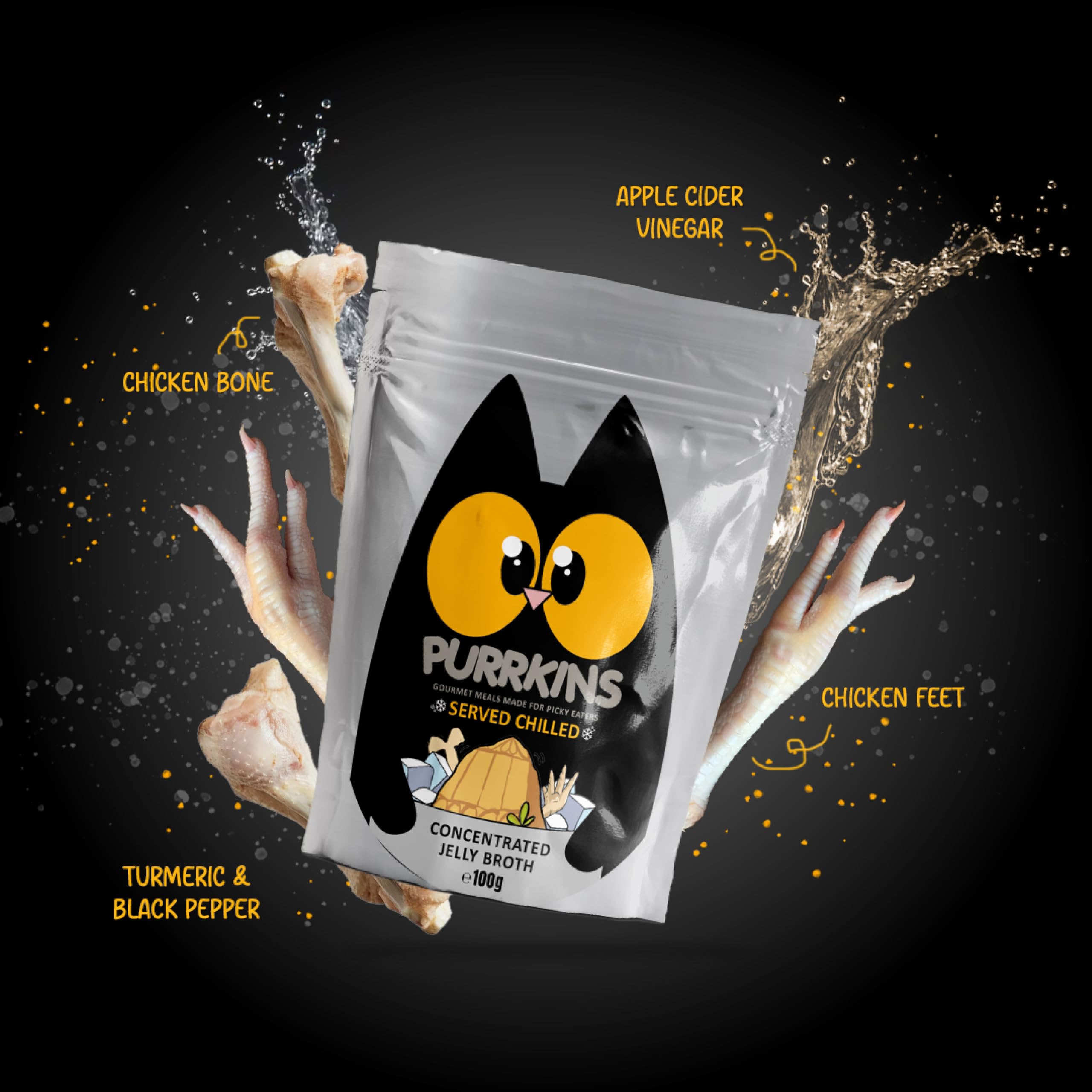 Purrkins Concentrated Jelly Broth(100g x 36 Pack) for Cats & Kittens, Cat Food Topper & Supplement, No Added Colors, Flavors or Preservatives 1