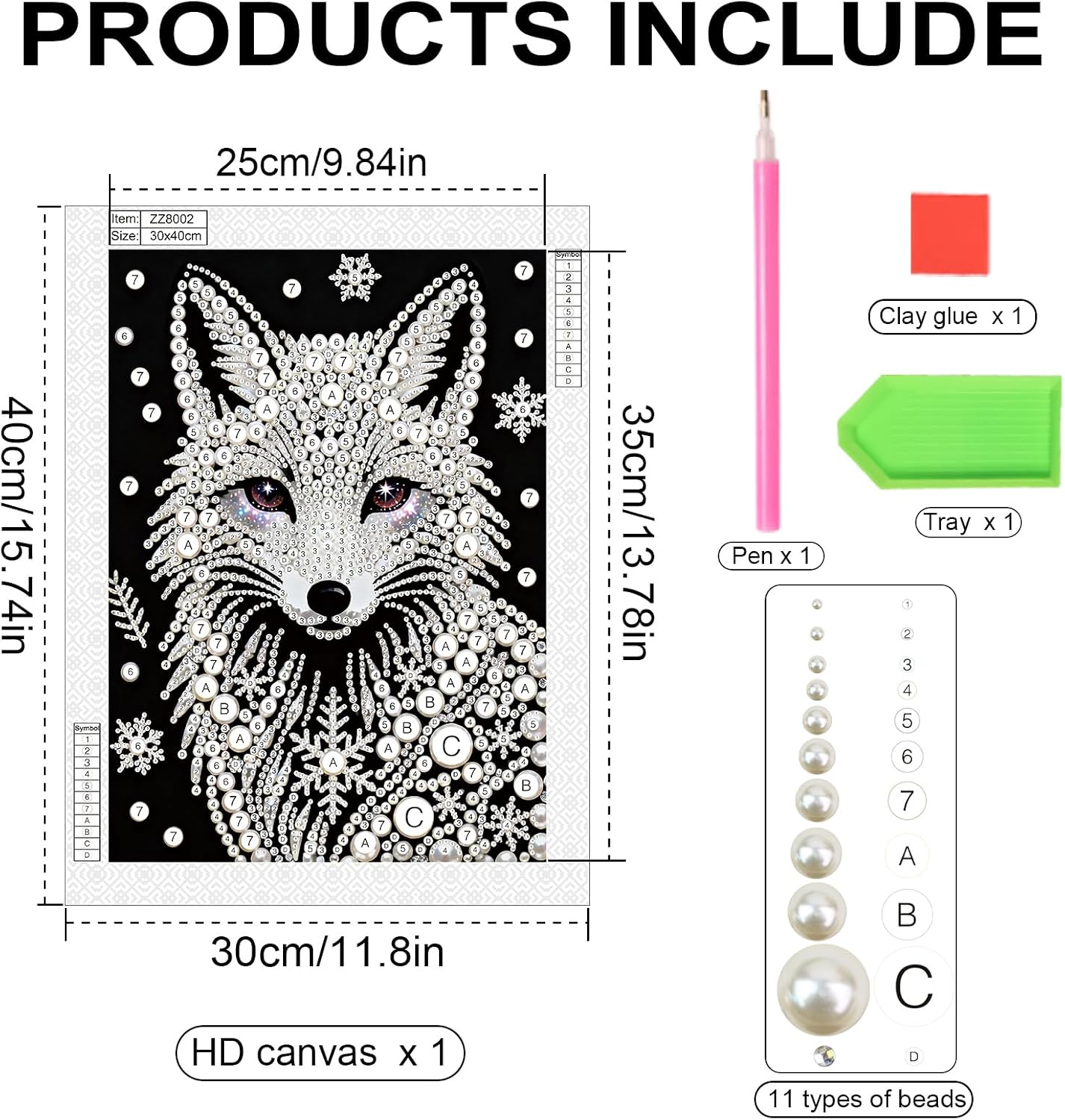 LazyFold DIY Pearl Diamond Art Painting Crafts Kit,Cute Fox Creative Diamond dots Wall Decor for Bedroom Study Home Decor,Handmade Thoughtful House Present image 2