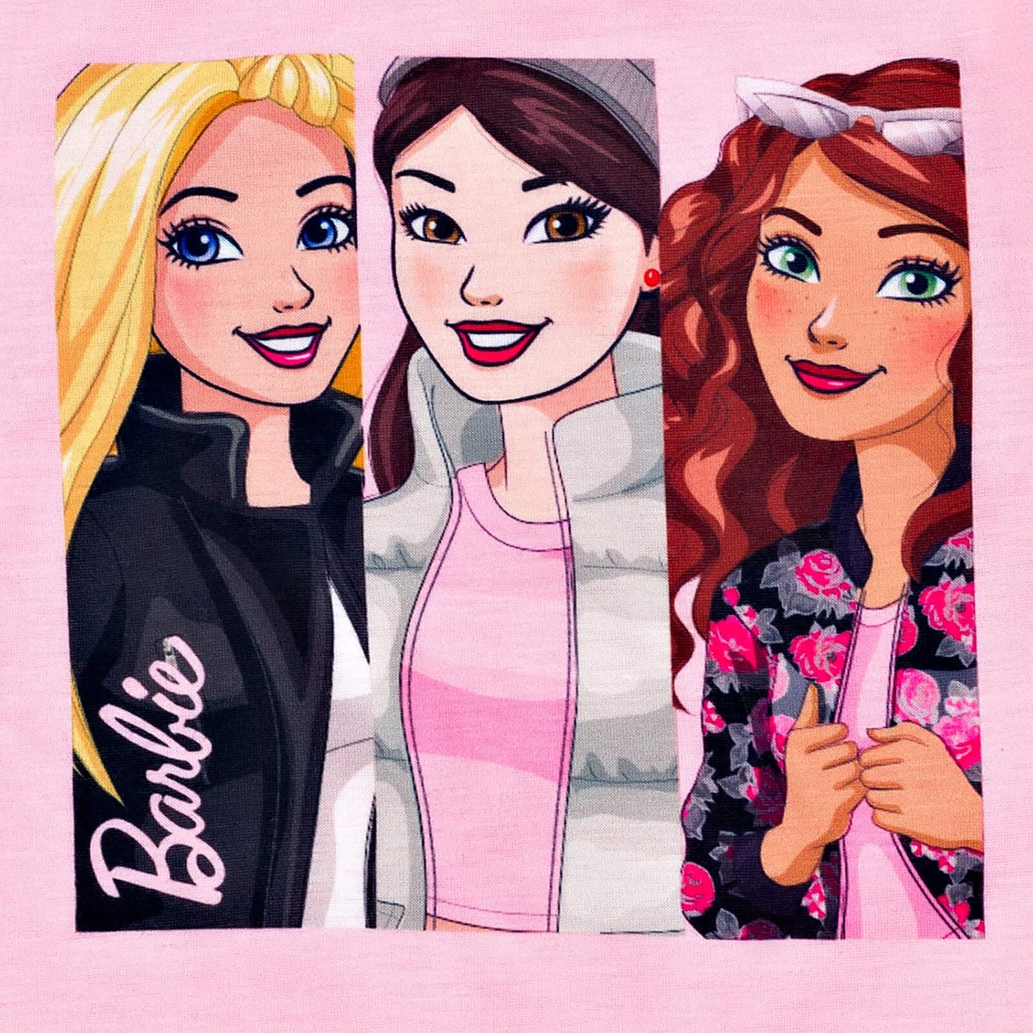 Barbie Girls Pajama Shirt Pants and Slippers 3 Piece Little Kid to Big Kid - Image 5