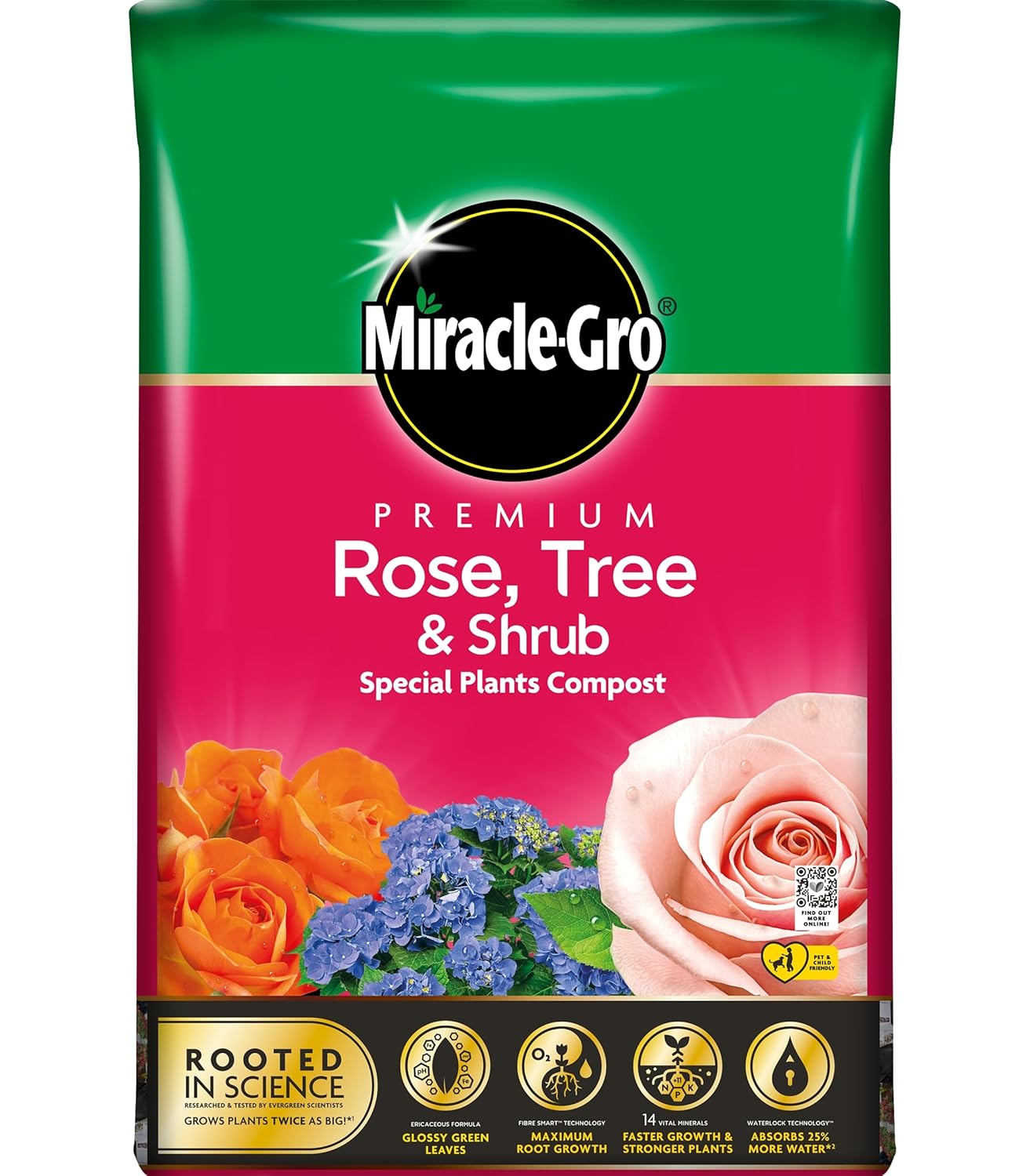 20L Rose, Tree & Shrub Miracle Gro Compost, Peat Free MultiPurpose