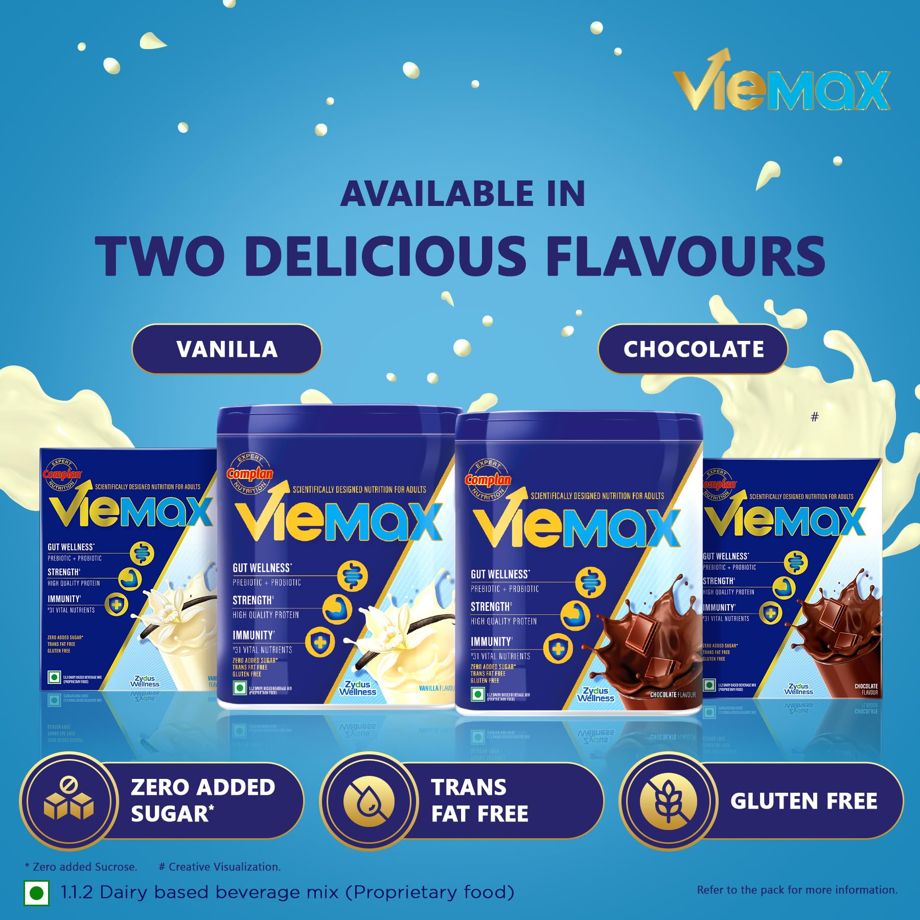 Complan VieMax - Scientifically designed nutrition for Adults (Vanilla Flavour, 200g) | High Protein, Prebiotic, Probiotic for Strength, Gut Wellness, Immunity — Amazon image 6