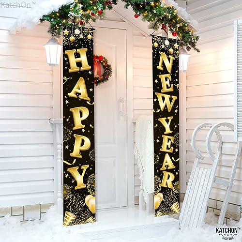 Miniatura 9 de KatchOn, XtraLarge - Cartel de feliz año nuevo para puerta – 72 x 12 pulgadas | Cartel de feliz año nuevo para decoraciones de Año Nuevo 2026 |