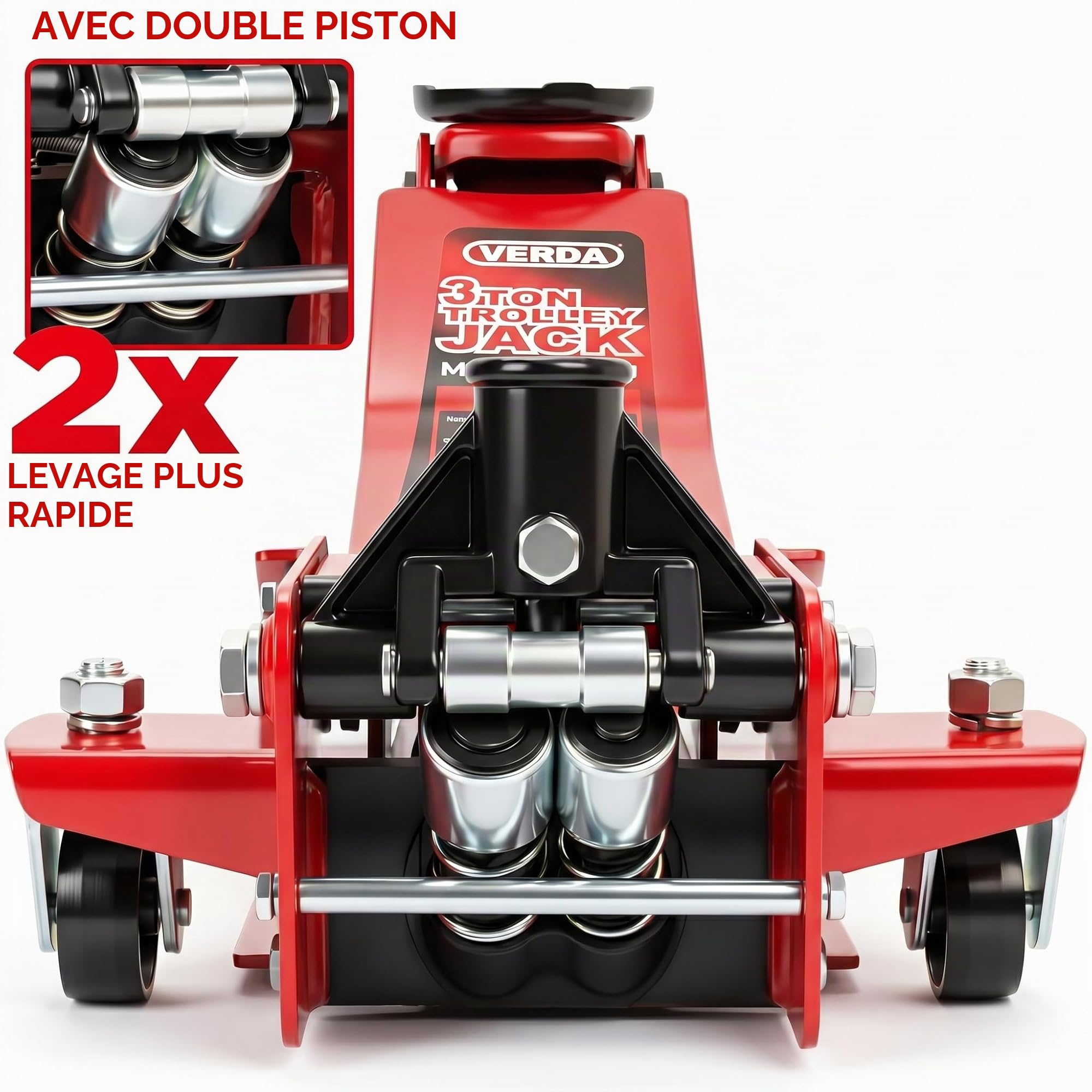 Wagenheber 3T, Véhicule de manœuvre, Bas, Double piston, Élévateur, Support, Chevalet, Choix de modèle (Élévateur)