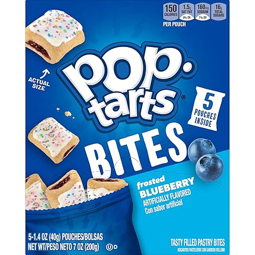 Miniatura 5 de Pop-Tarts Baked Pastry Bites Snacks para niños almuerzo escolar arándanos esmerilados caja de 7 onzas 5 bolsas