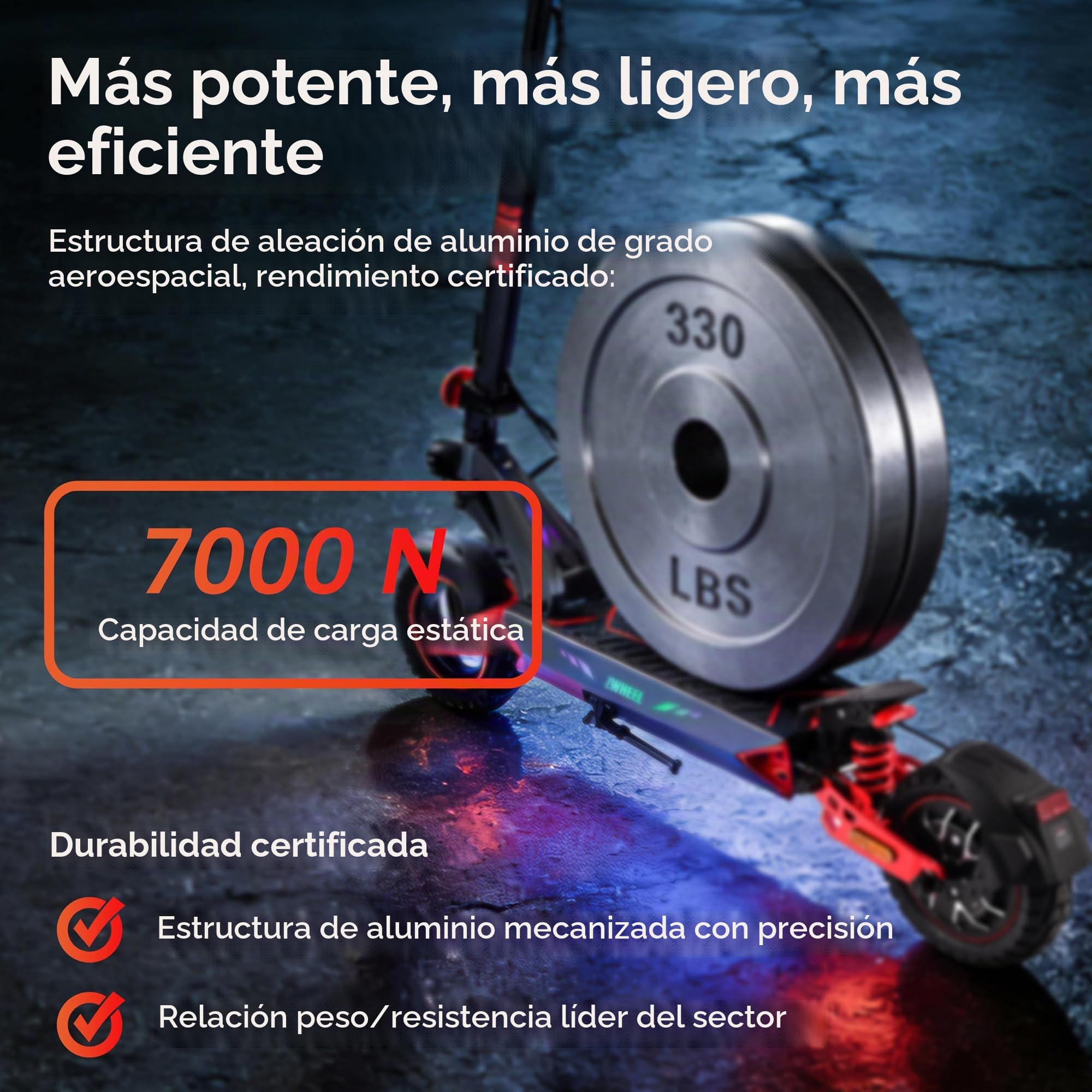 D3Patinete Eléctrico para Adultos,Neumáticos Confort de 10 Pulgadas, Sistema de Batería 48V para Gran Autonomía, Scooter Plegable Sport con Doble Suspensión y Chasis Robusto