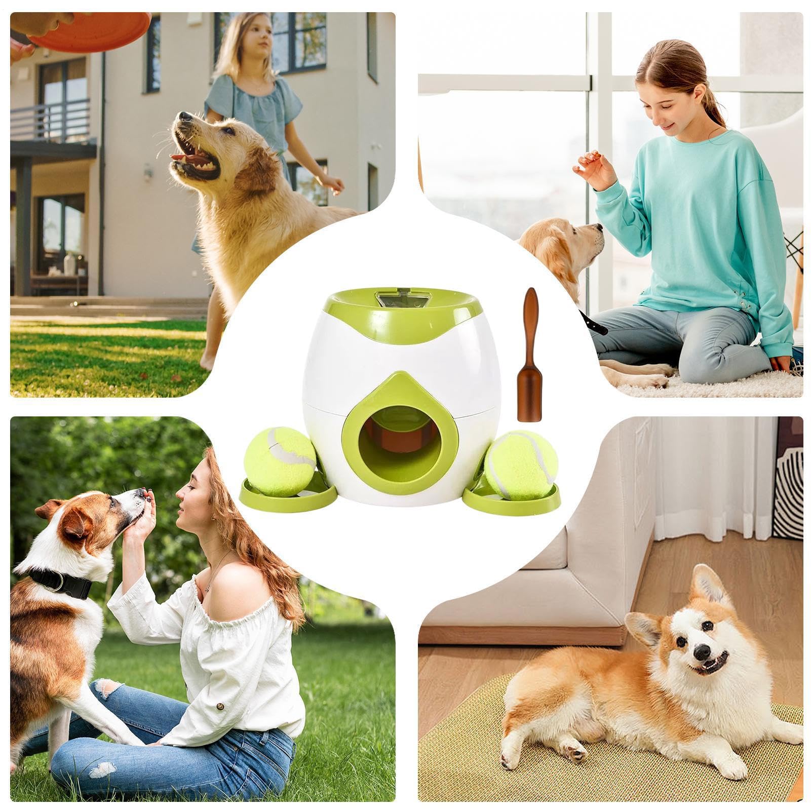 Tireur de balle pour chiens, lance-balle pour chiens - Automatique du lanceur de baseball pour animal de compagnie,Enrichissement de stimulation mentale de tir de balle interactive avec mangeur pour m