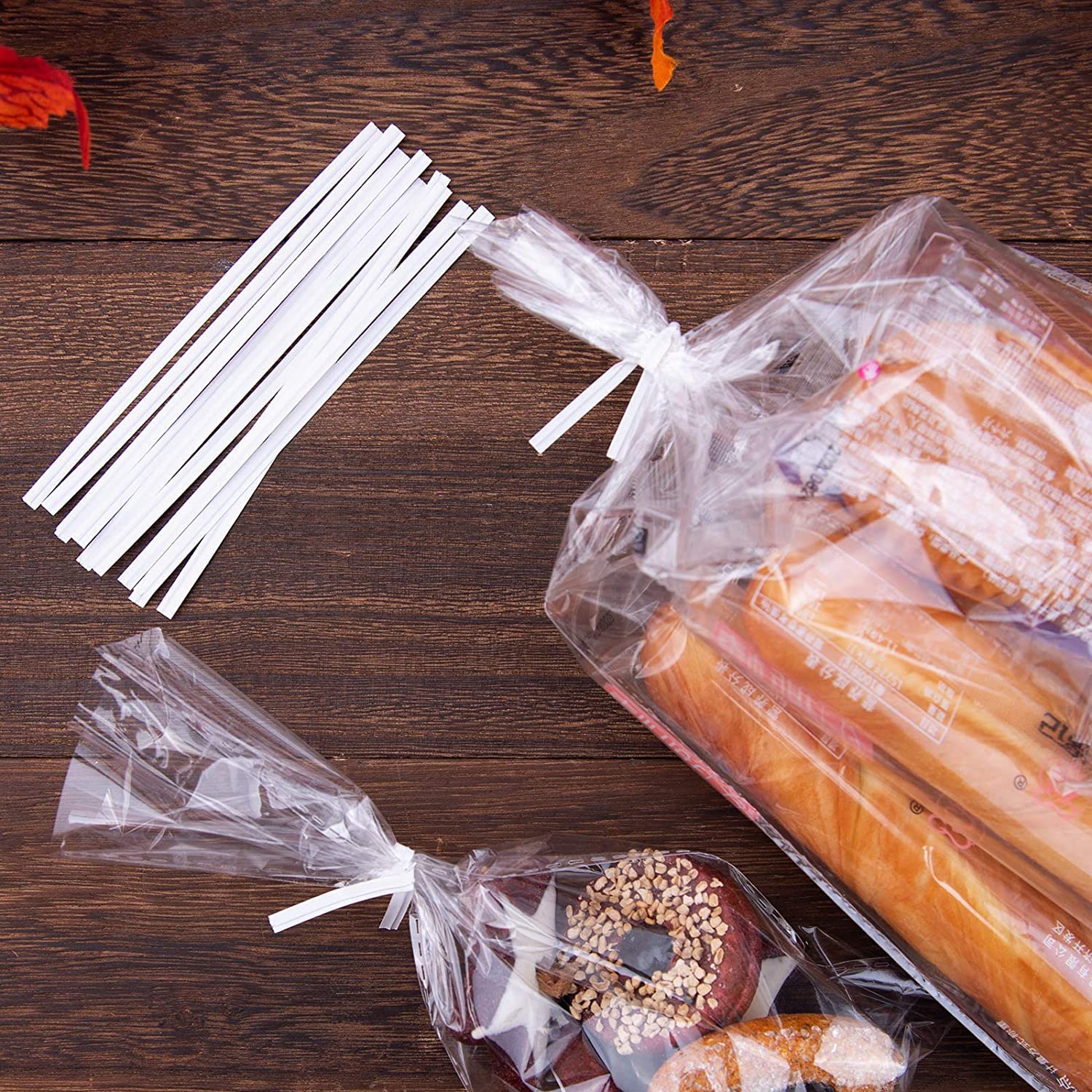 LUTER 1000 pezzi 12 cm cravatte intrecciate in carta bianca fascette riutilizzabili cravatte intrecciate in carta sacchetti di caramella, sacchetti di caffè, snack, torte, forniture per feste