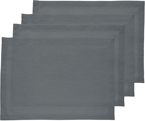 Miniatura 48 de Solino Home - Juego de 4 manteles individuales de 14 x 19 pulgadas, lino europeo 100% lino puro, tejido natural, hecho a mano, lavable a máquina,
