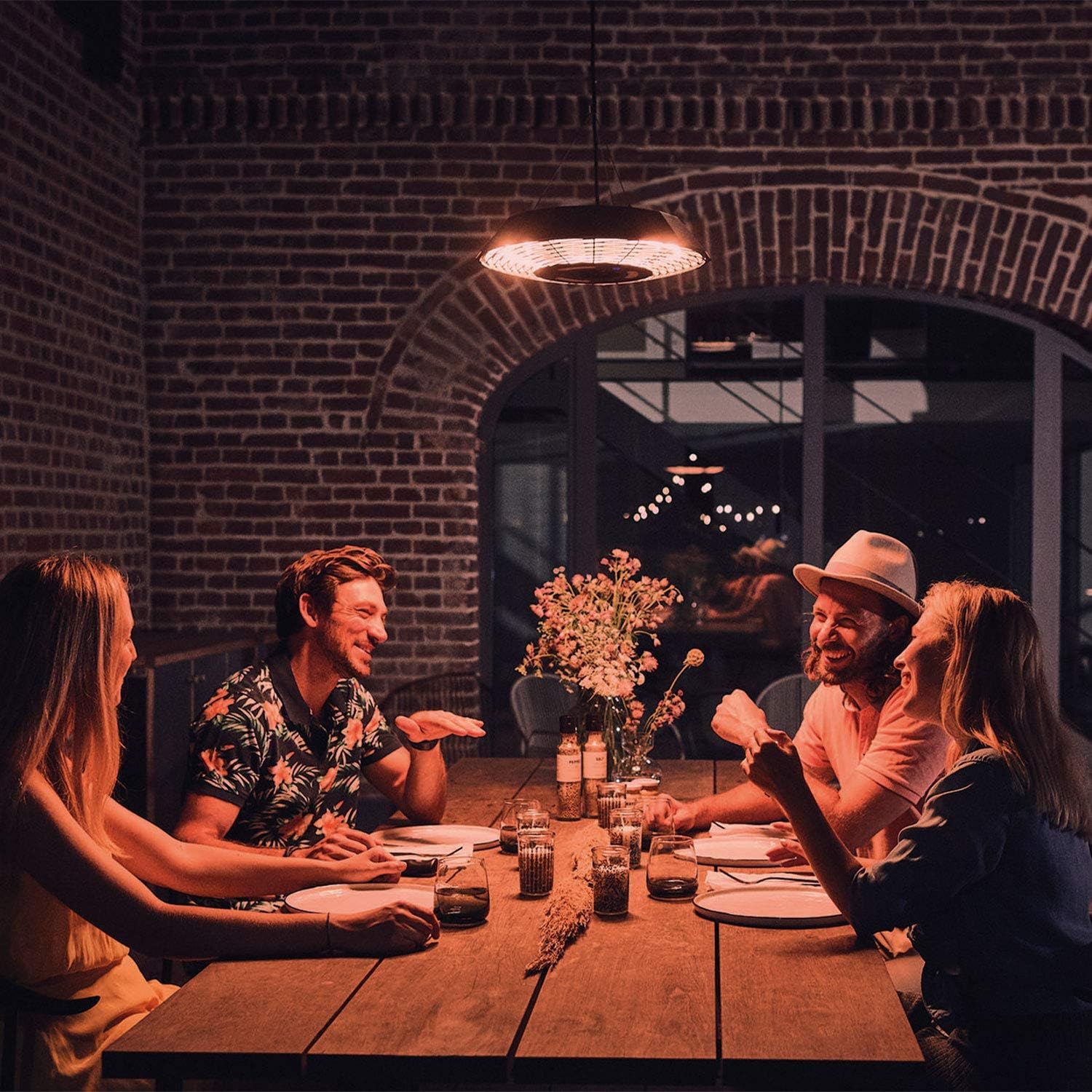 Enders® Elektro Heizstrahler Outdoor 2.000 Watt mit LED und Fernbedienung, Deckenstrahler, für Innen- & Außenbereich, Fernbedienung & LED-Beleuchtung, Halogenstrahler, Wärmelampe, Heizstrahler, #4925