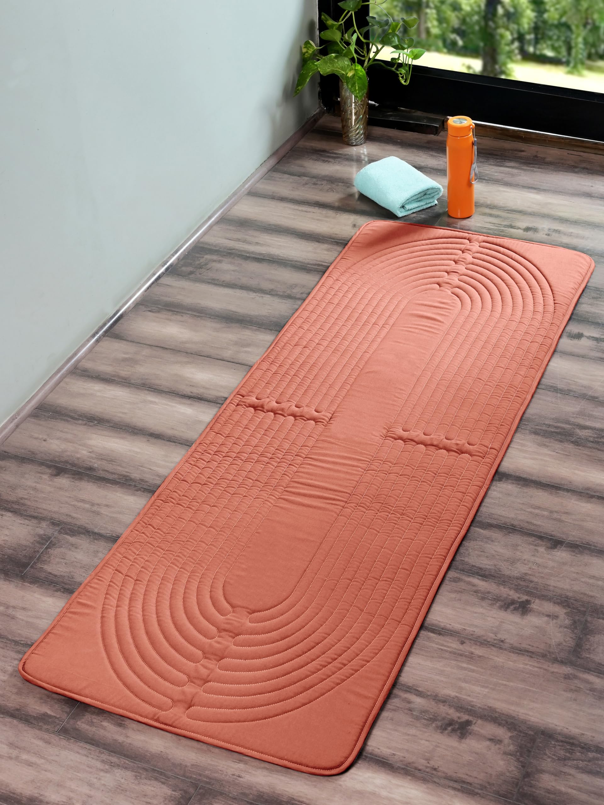 Oval Micro Yoga Mat,Rust. 60x170 cm-image-0