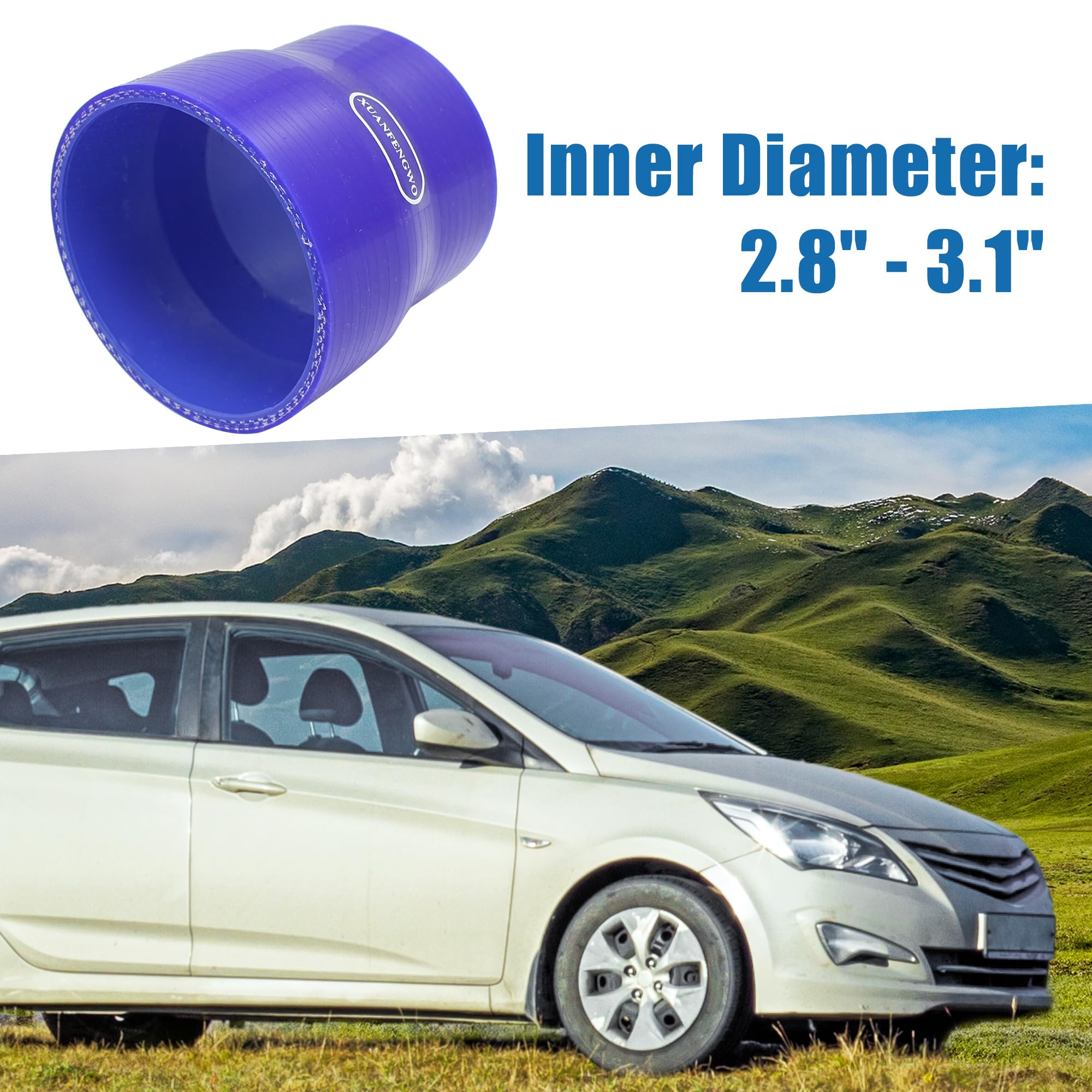 A ABSOPRO Auto Raffreddamento Flessibile Riduttore Dritto 70mm To 80mm Silicone Blu
