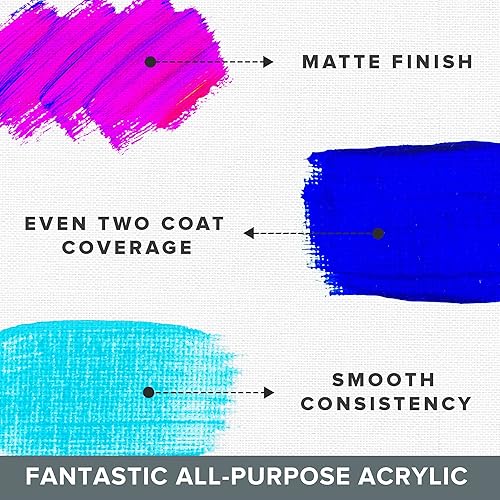 Miniatura 3 de DecoArt - Pintura acrílica de 2 oz, 12 unidades de pintura brillante para manualidades. 24 oz