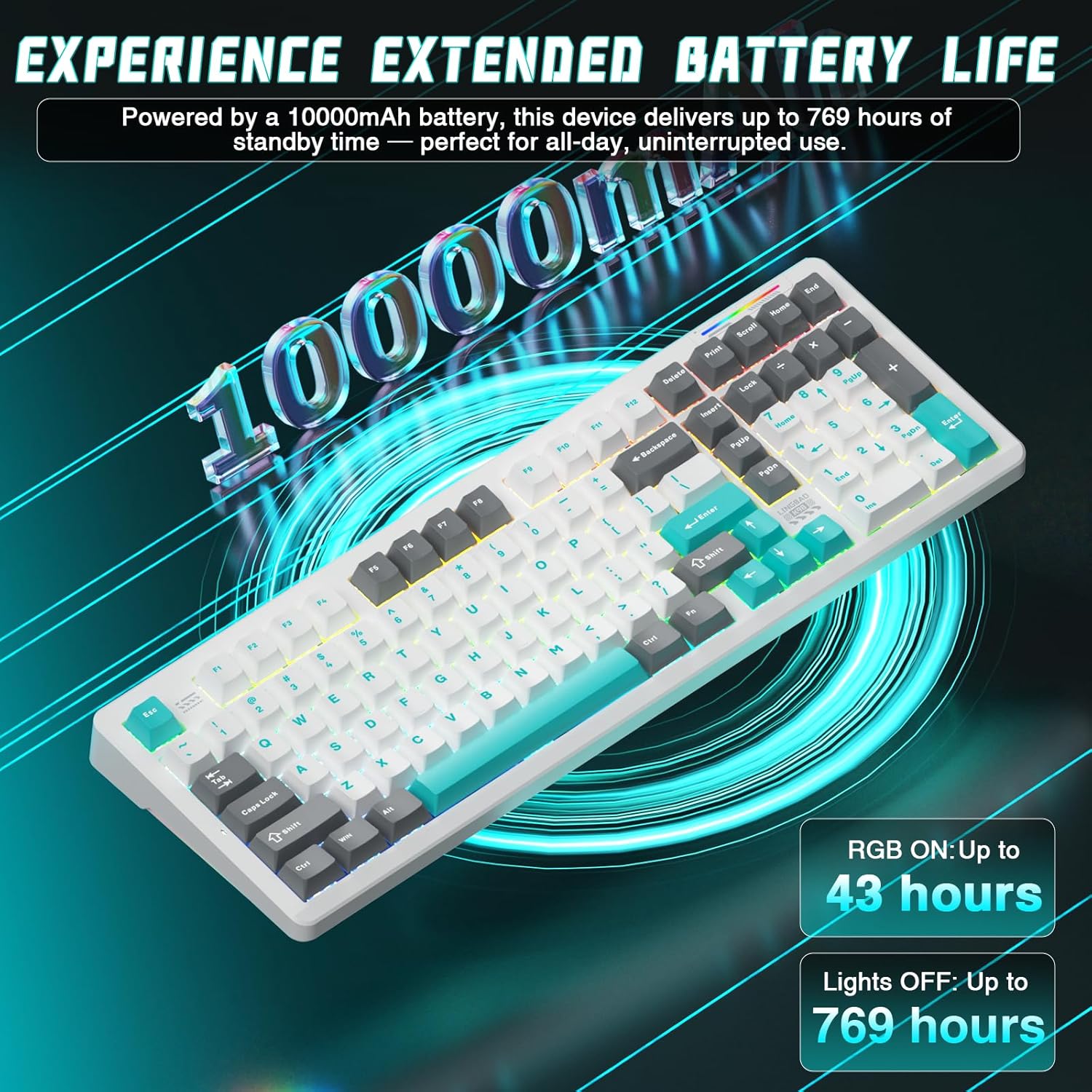 CORBOBO K98 Keyboard with 10000mAh battery life indication