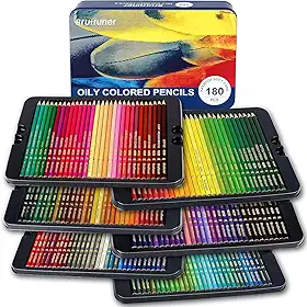 LBW 180 lápis de cor para livros de colorir adultos, 12 lápis metálicos, núcleo macio à base de óleo, conjunto profissional de lápis de cor para artistas iniciantes, ideal para desenhar, colorir