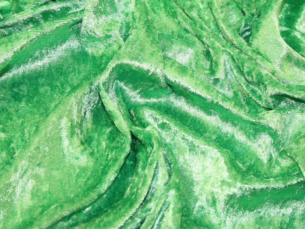 Balsara's Green/Light Emerald Crushed Velvet Fabric Apple Crushed Velvet ***Free Post*** Crushed Velvet Velour Strechy/Stretch Material 150Cm Width Sold By 1/2 Metre Unit Emerald