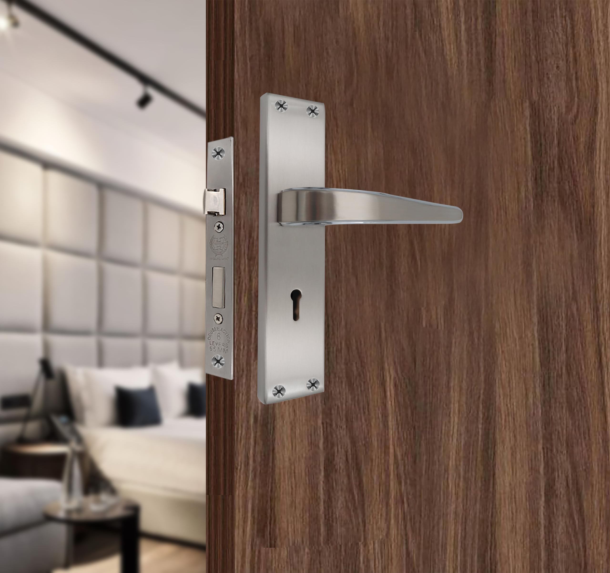 Harrison Lexus-991607 Sleek Stainless Steel 8inch Mortise Door Handle and 65mm Lock Set with CP Matt Finish Door locks for main door, Suitable for Office/Hotel/Home (B0CZRTQ56D) Amazon Price History, Amazon Price Tracker
