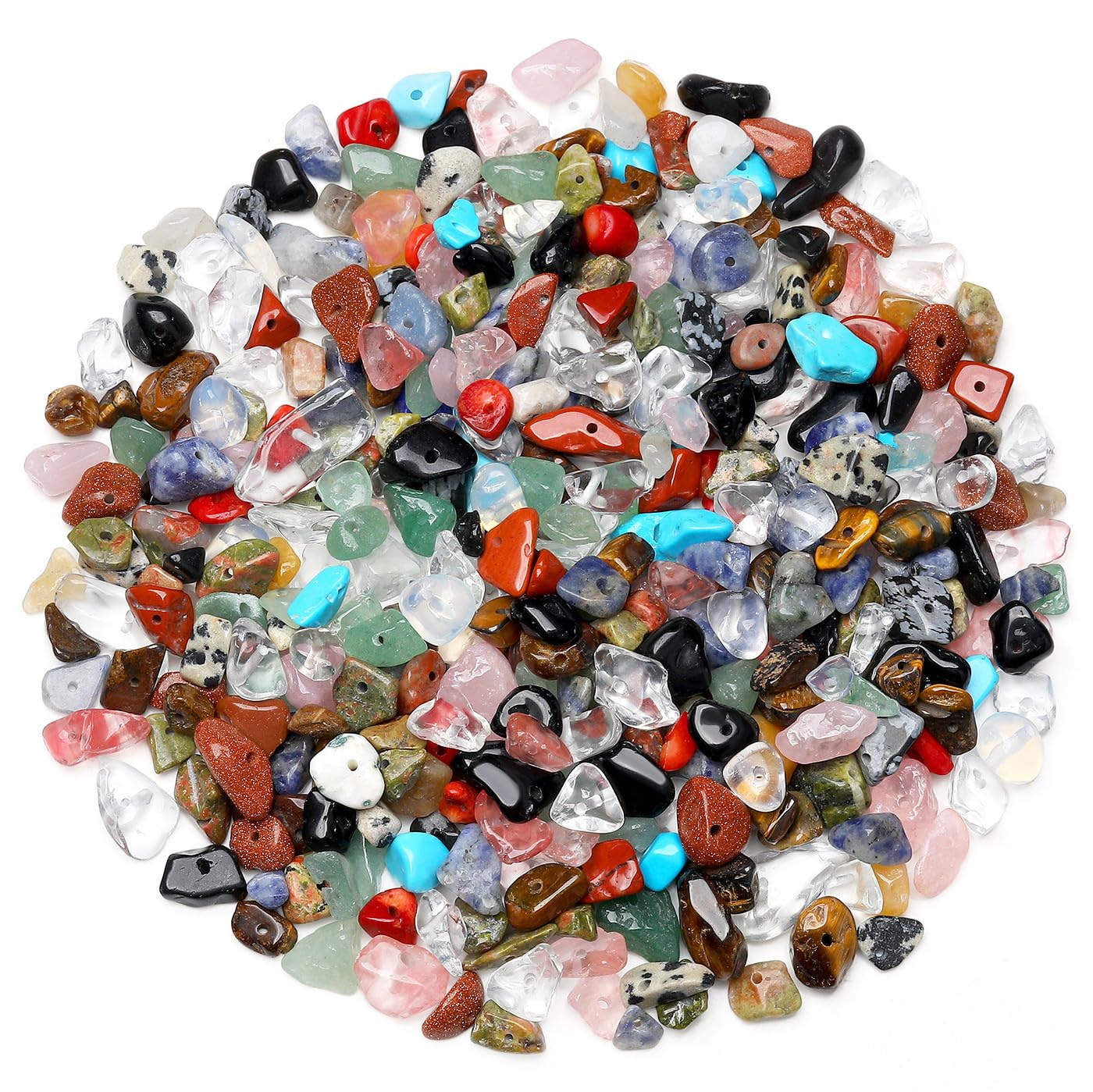 GUJOXILA 400pcs Crystal Beads for Bracelet Making Gemstone Beads for Jewellery Making Crafting Natural Irregular Chip for Necklace Earring Ring 5-8mm - Image 2