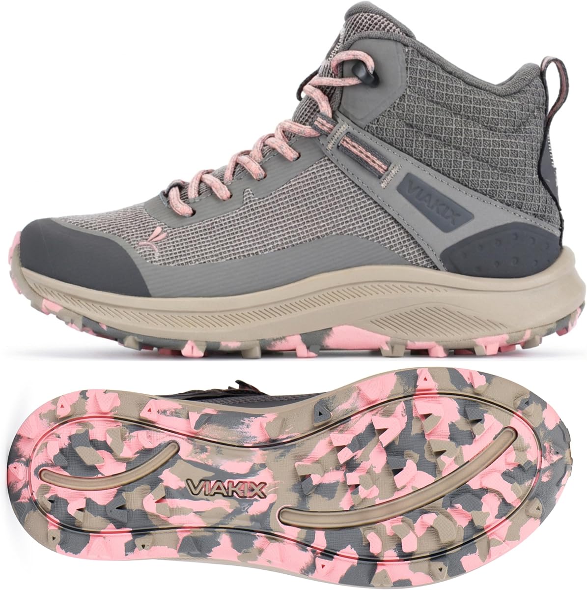 Viakix Botas de senderismo impermeables para mujer, botas de senderismo ligeras y cómodas | Calzado de trekking, zapatos para mochileros, zapatillas para caminar, tobilleras de corte medio, camping, viajes, nieve