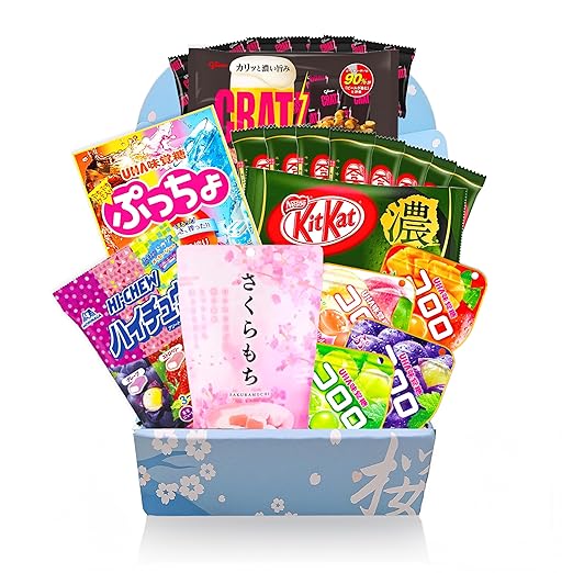 Sakura Box Premium Japanese Candy & Snack Bundle, 9 Packs - Matcha Kit Kat, Sakura Mochi, Hi Chew Assortment, Puccho Assortment, Kororo Gummies, Cratz Pepper Bacon