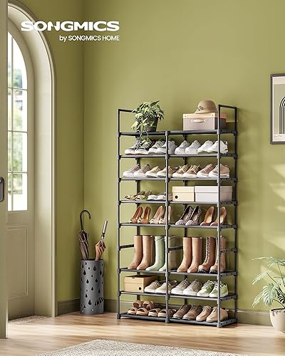 Miniatura 2 de SONGMICS Zapatero grande, organizador de zapatos de 8 niveles, almacenamiento de zapatos con capacidad para hasta 32 pares, apilable, gran