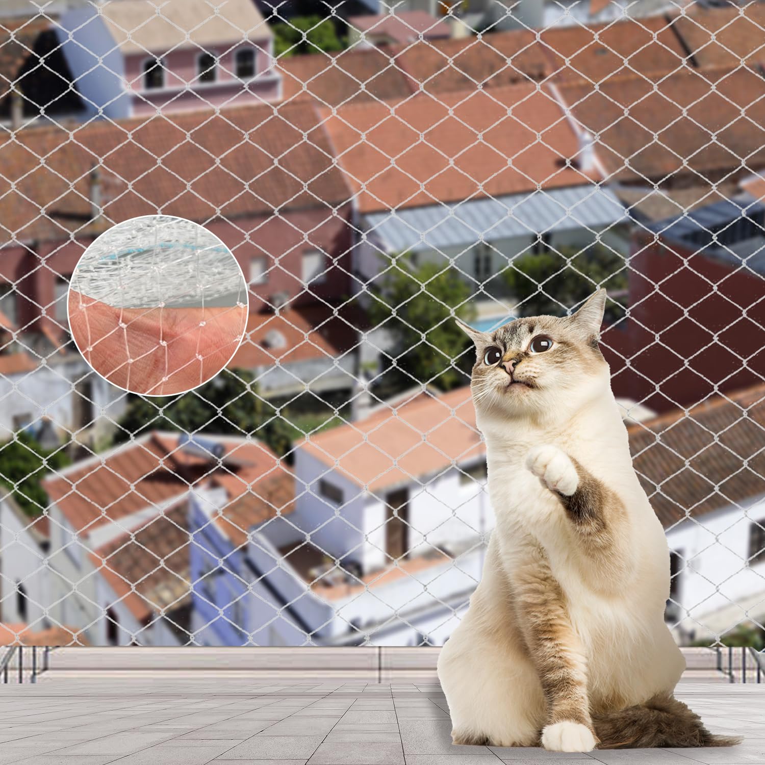 TELAOBAN Cat Net Balcony, 10 x 3 m Anti Bird Net, Cuttable Anti Bird Net, Reusable Anti Bird Net