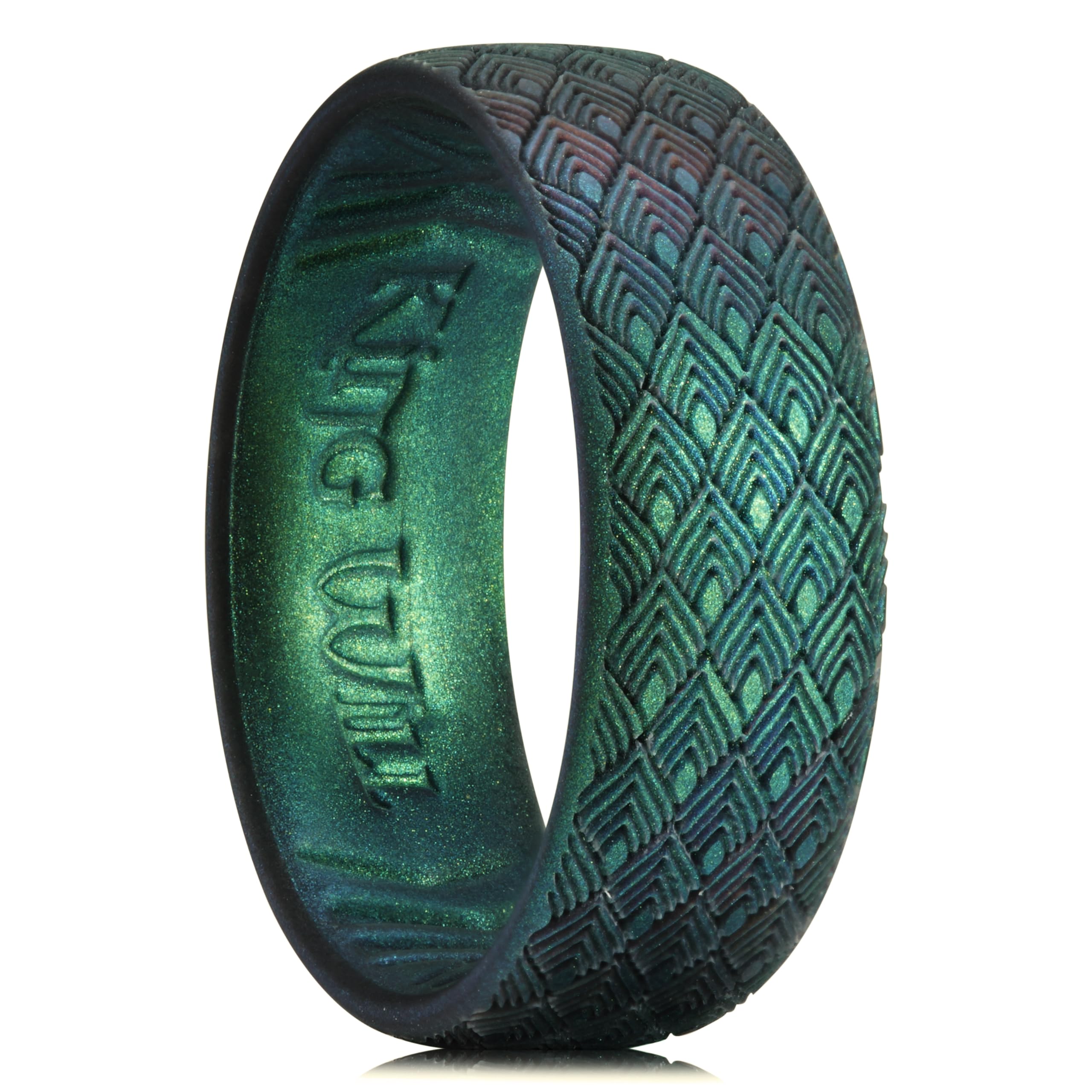 King Will Fede nuziale da uomo in silicone, 8 mm, vestibilità comoda, con design unico con scanalatura interna, anelli di fidanzamento in gomma per uso quotidiano e attività – Confezione multipla da 1