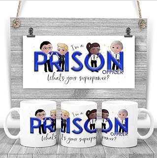 Prison officer mug."I'm a PRISON OFFICER what's your superpower. Mug. Coffee present. Coffee mug. Cup. Key worker gift. Key worker