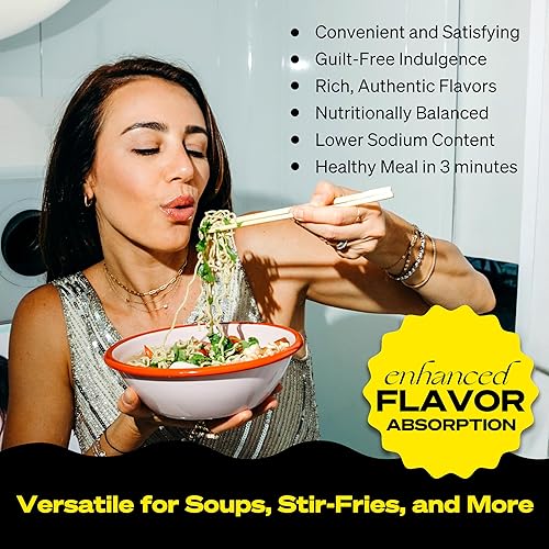 Miniatura 4 de immi Ramen cremoso de "pollo", 100% a base de plantas, apto para dieta cetogénica, alto en proteínas, bajo en carbohidratos, kit de comida de fideos