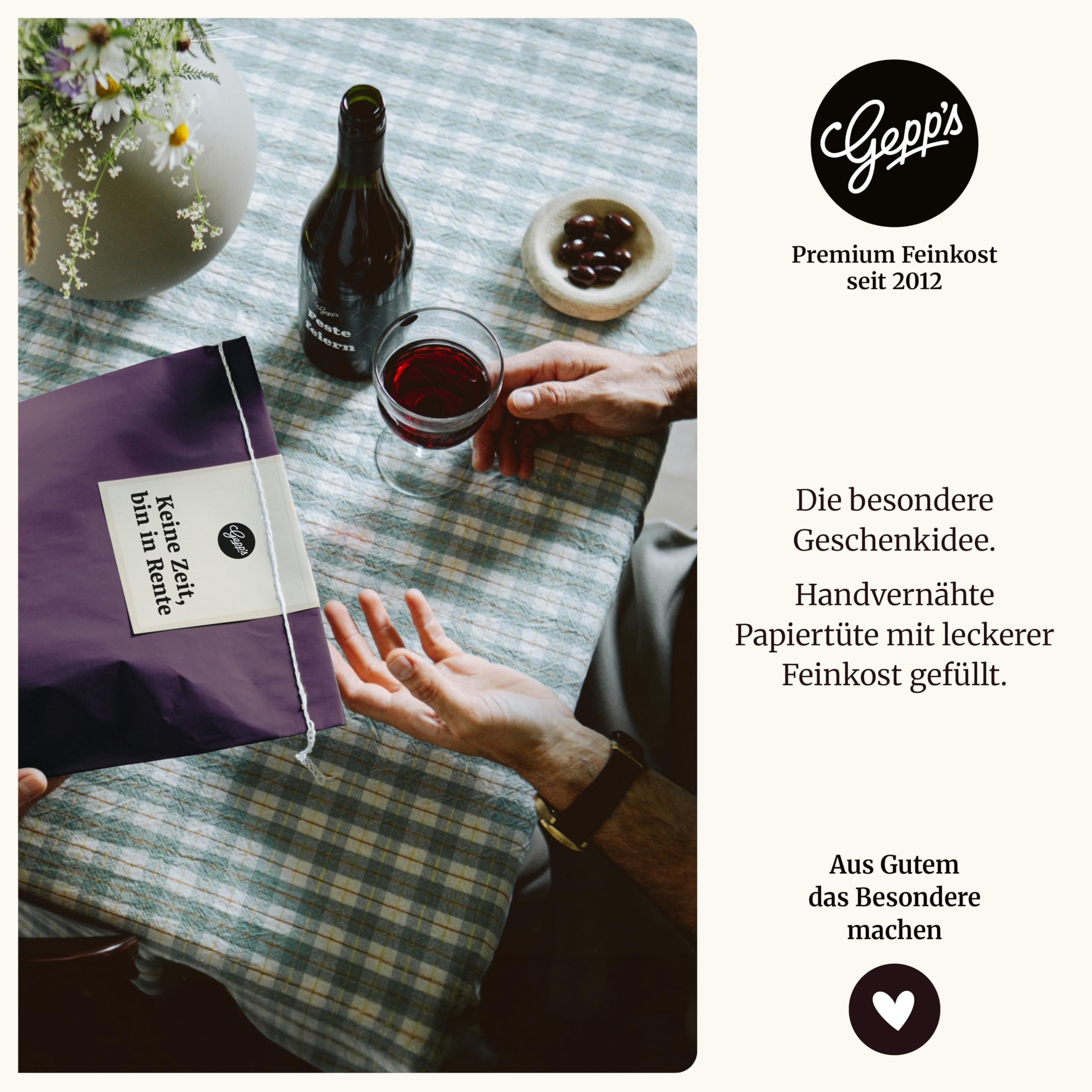 Gepp's Feinkost Rentenbox Geschenkkorb für den Ruhestand mit Pasta, Pesto und Delikatessen
