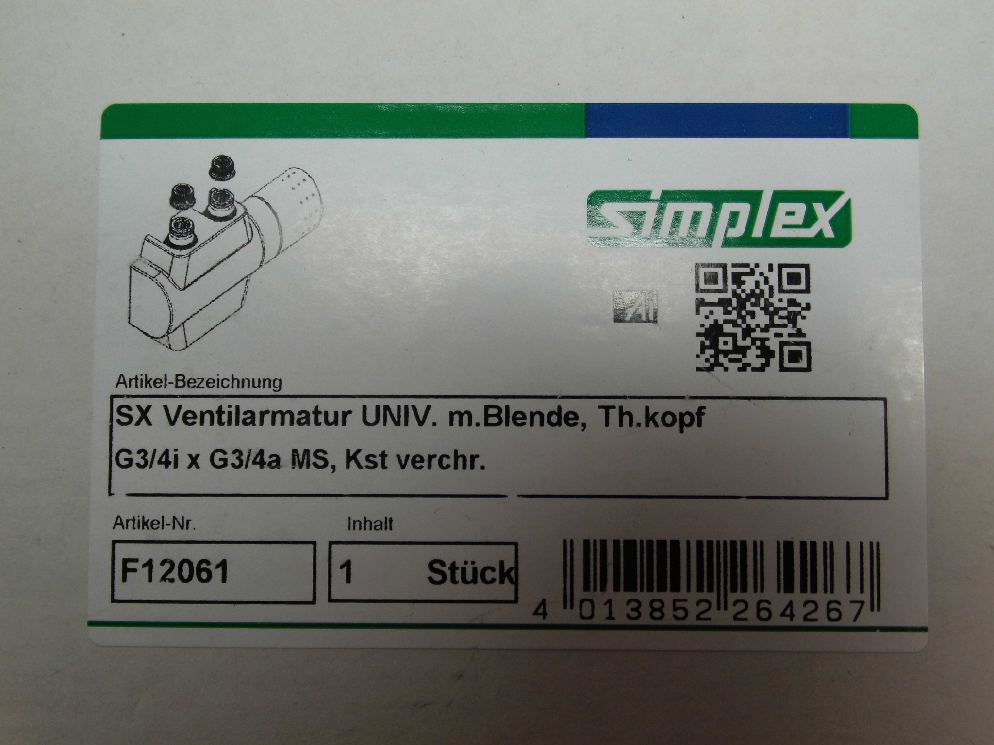 Simplex Variodesign Kit para radiador toallero y radiador de diseño (Cromado) - F12061