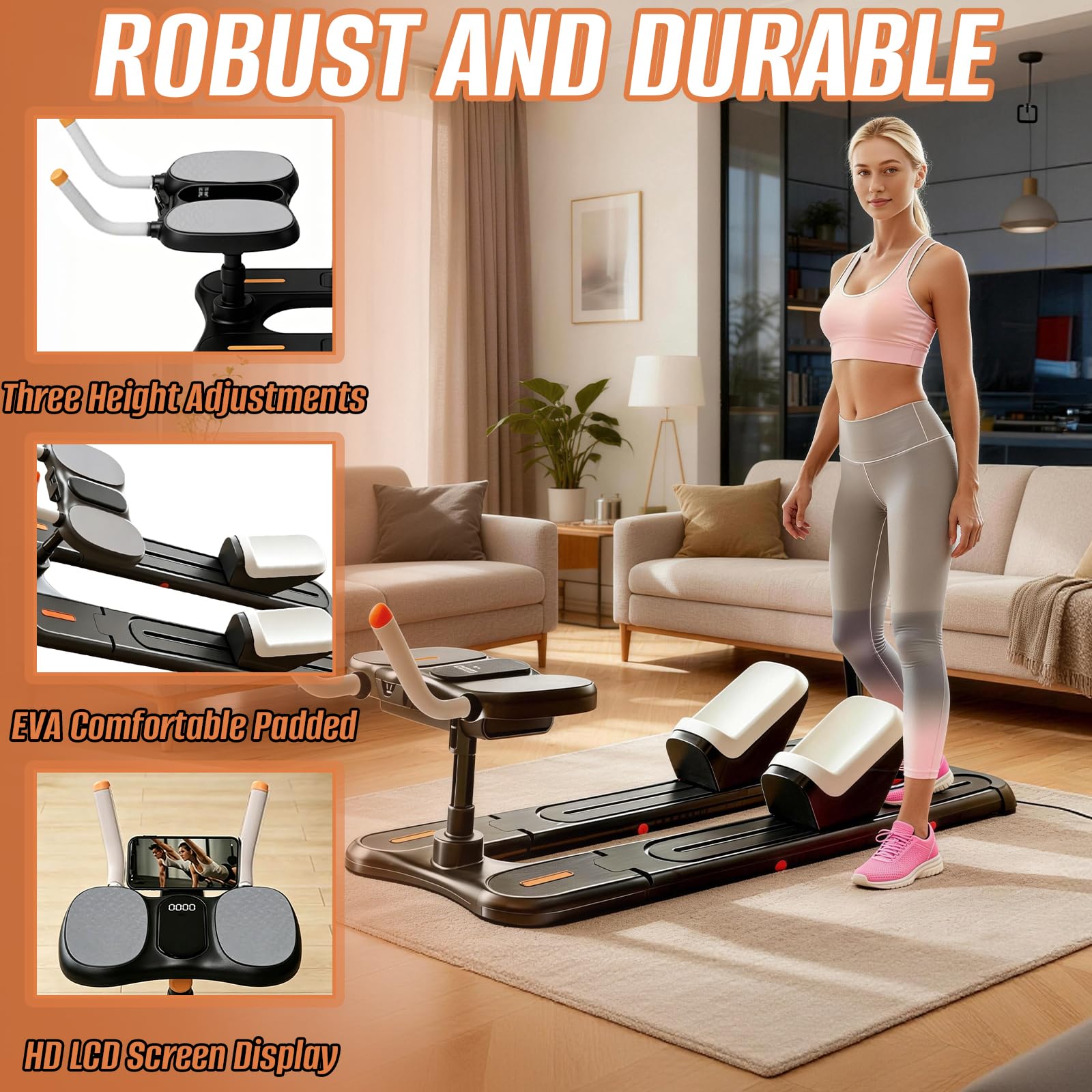Attrezzo per Allenare Colonna Vertebrale,Attrezzatura per Il Fitness Domestico con LCD Digitale di Allenamento,Attrezzatura da Palestra per Allenamento in Vita,Tonificazione e Stretching Delle Gambe