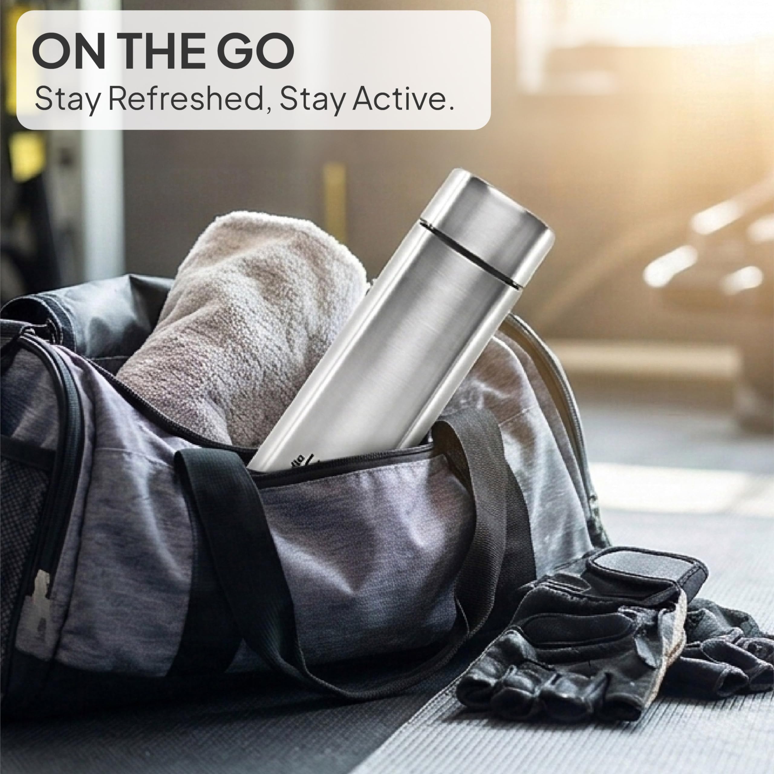 CELLO H2O Stainless Steel Water Bottle For Office & Daily Use 1000 ml, Silver | Single Wall Freezer & Fridge Safe, Lightweight & Stylish Leakproof Rustproof Steel Water Bottle For School, Gym & Travel — Amazon image 8