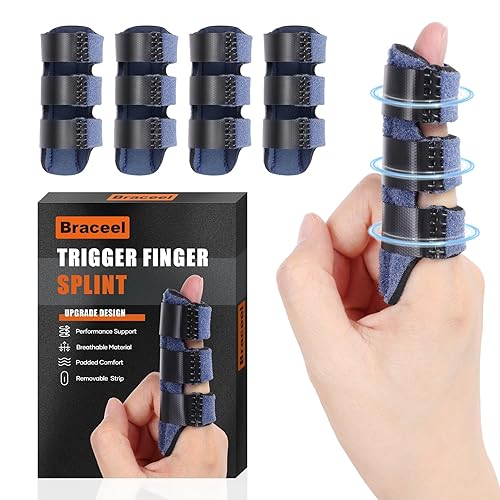 Miniatura 9 de Férula de dedo de gatillo para artritis, lesiones, esguinces enderezamiento de dedos, férulas para dedos índice, medio, anular, alivio del dolor -
