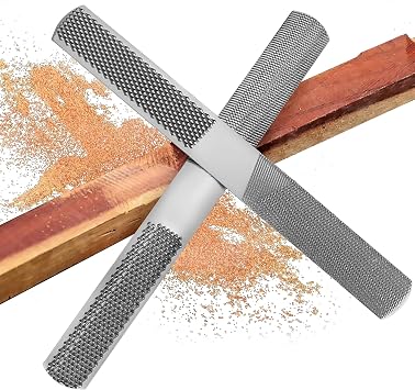 ANDGOO 4 Way Wood Rasp File High Quality Carbide File and Round Rasp Half Round Flat and Needle Files Best Wood Rasp Set for Sharpening Wood and Metal Tools 2 Pack