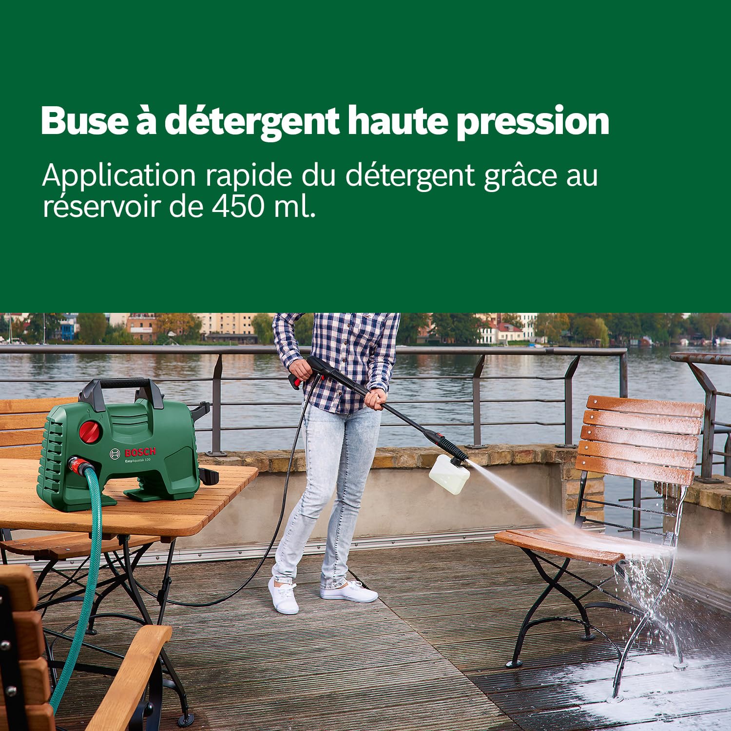 Bosch Nettoyeur Haute Pression EasyAquatak 120 (1 500 W, Pression : 120 Bar, Emballage Carton)